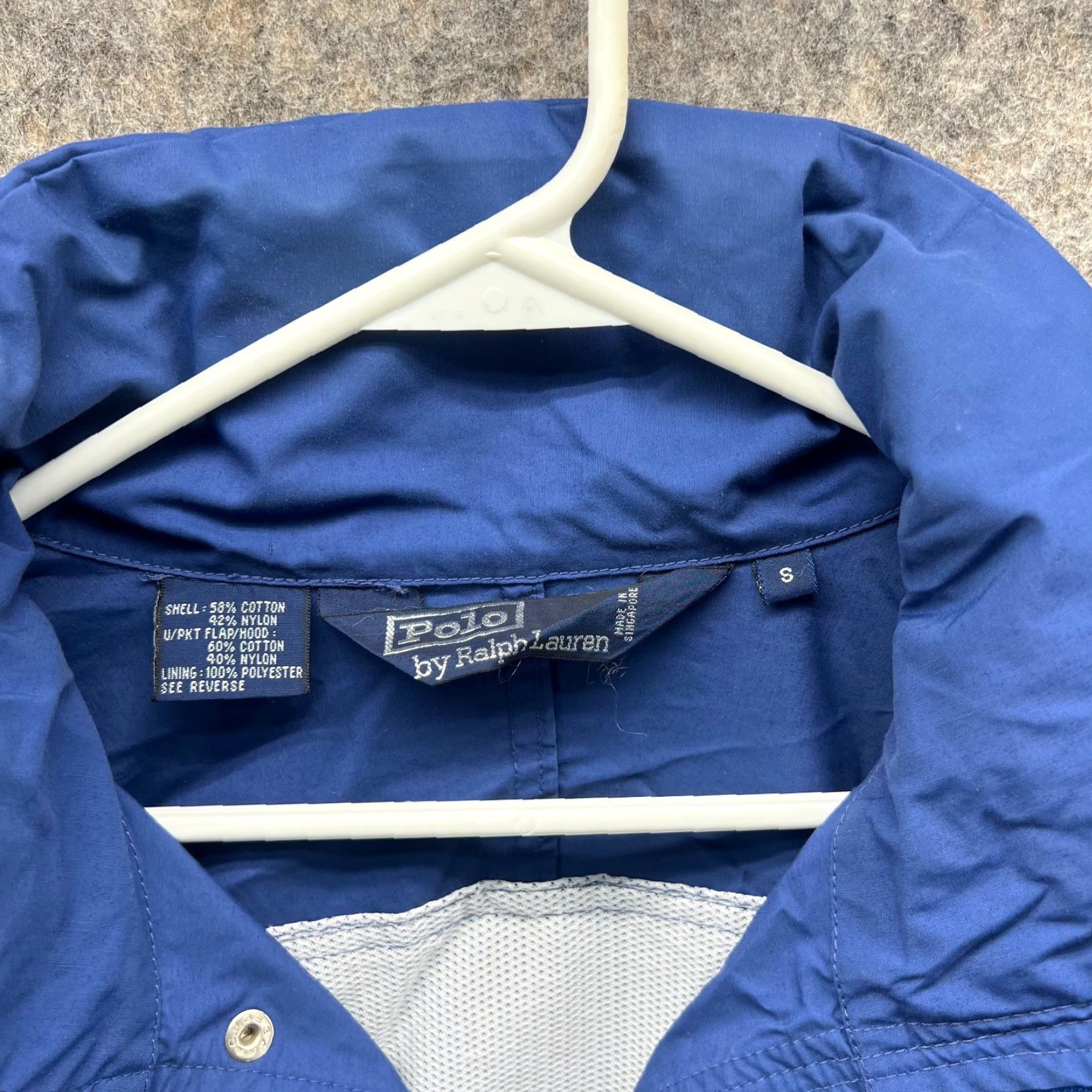 Polo Ralph Lauren VINTAGE Polo Ralph Lauren Jacket Mens Small Blue Full Zip Rain Coat Utility Chore 90s Size US S / EU 44-46 / 1 - 7 Thumbnail
