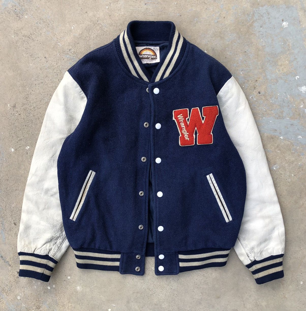 Wrangler Vintage 90s Wrangler Wool Leather Varsity Jacket Size US M / EU 48-50 / 2 - 10 Thumbnail
