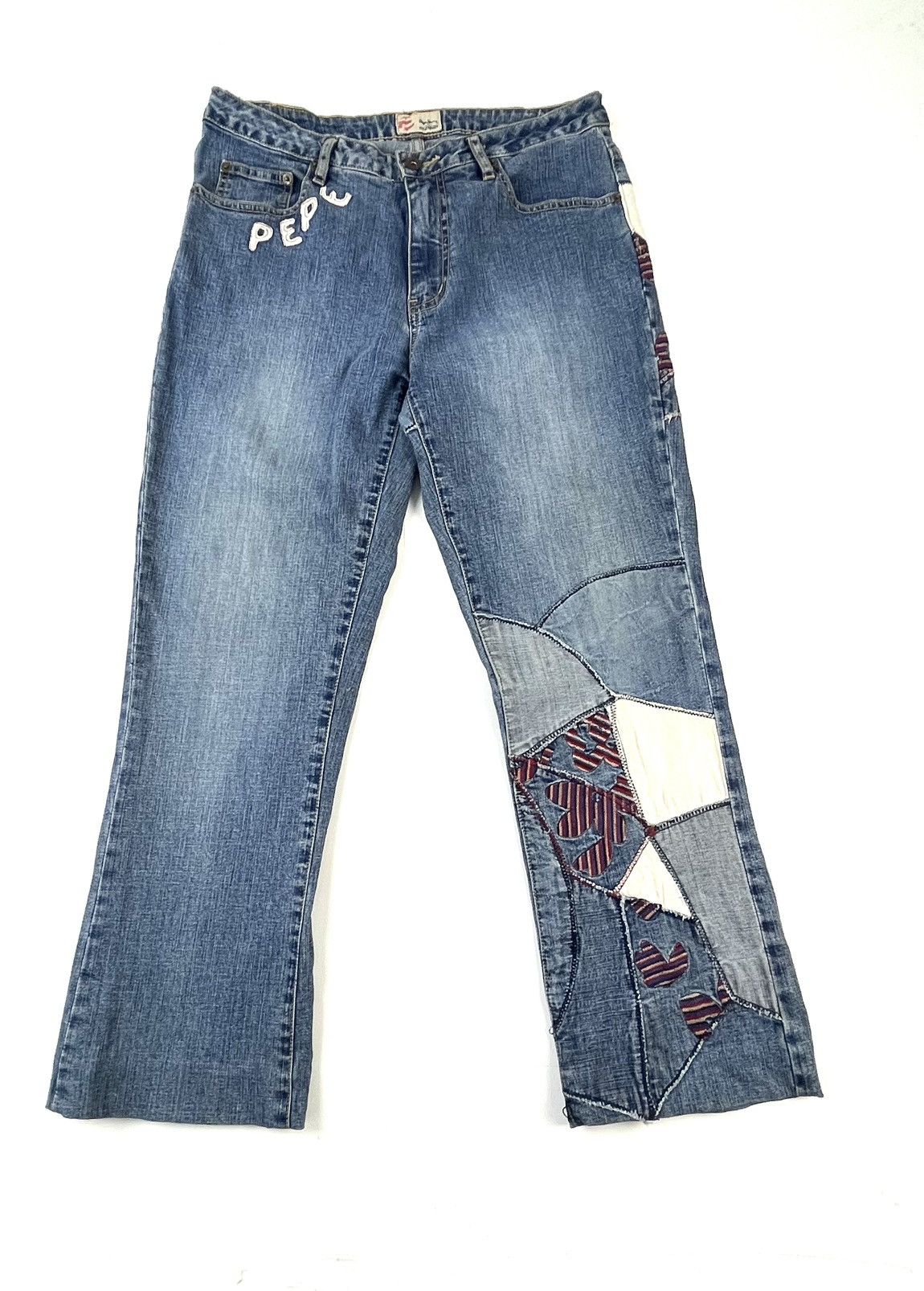Pepe Jeans Pepe jeans 2000s y2k vintage patchwork jeans embroidered Size US 30 / EU 46 - 1 Thumbnail