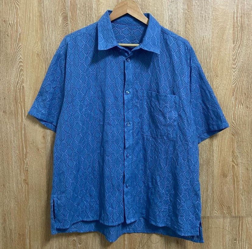Vintage Vtg Lace Shirt Size US L / EU 52-54 / 3 - 2 Thumbnail