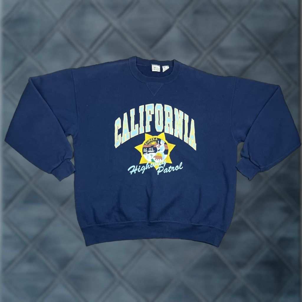 Soffe VINTAGE Soffe California Highway Patrol Sweatshirt XL Mens Blue Crewneck 90s Graphic Print Heavyweight Pullover Sweatshirt Mens 90s Size US XL / EU 56 / 4 - 1 Thumbnail