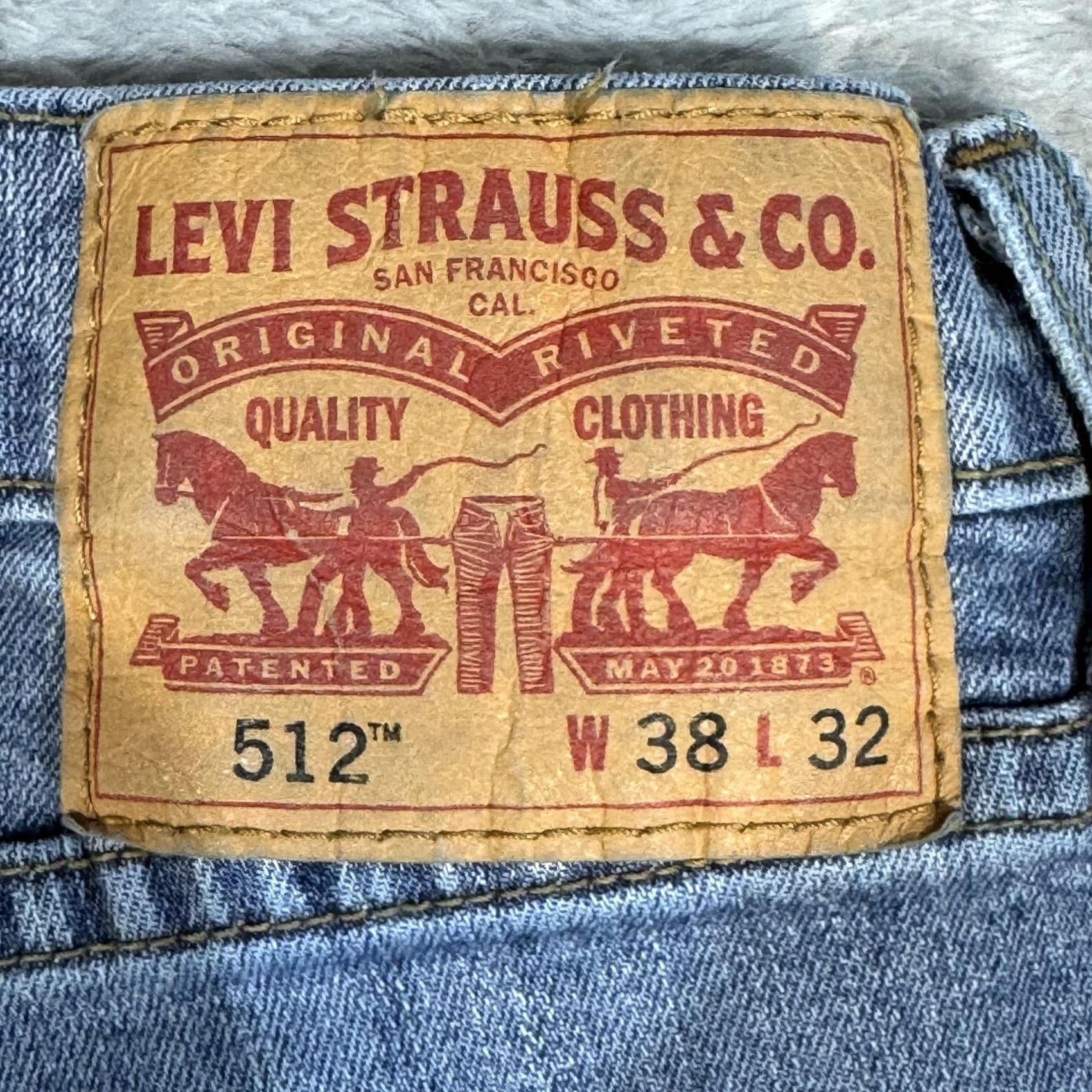 Levi's VINTAGE Levis 512 Slim Tapered Jeans Mens 38x32 Blue Denim Mid Rise Zip Fly Size US 38 / EU 54 - 4 Thumbnail