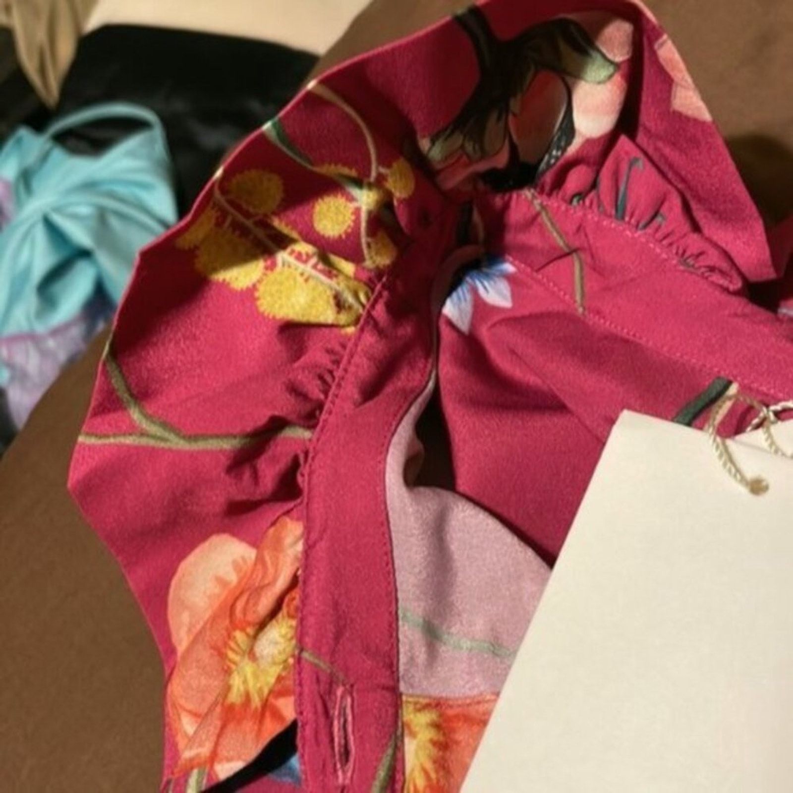 Other Borgo De Nor Floral blouse with ruffle collar Fuchsia size 8 Size M / US 6-8 / IT 42-44 - 7 Thumbnail