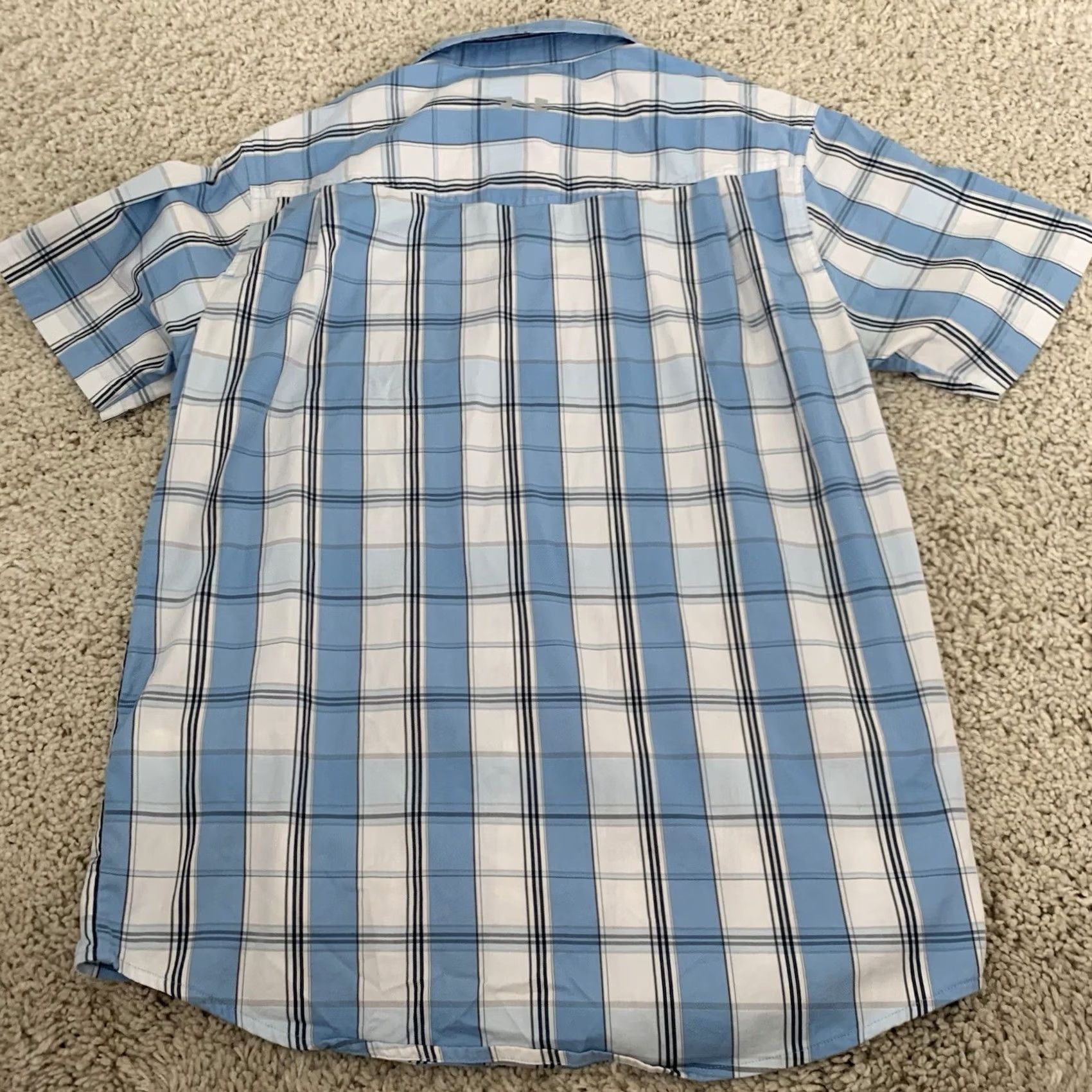Under Armour Under Armour Shirt Mens Large Blue Plaid Woven Fishing Fitted Button Up HITCH Casual Collared Short Sleeve Activewear Pockets Breathable Mens Size US L / EU 52-54 / 3 - 5 Thumbnail