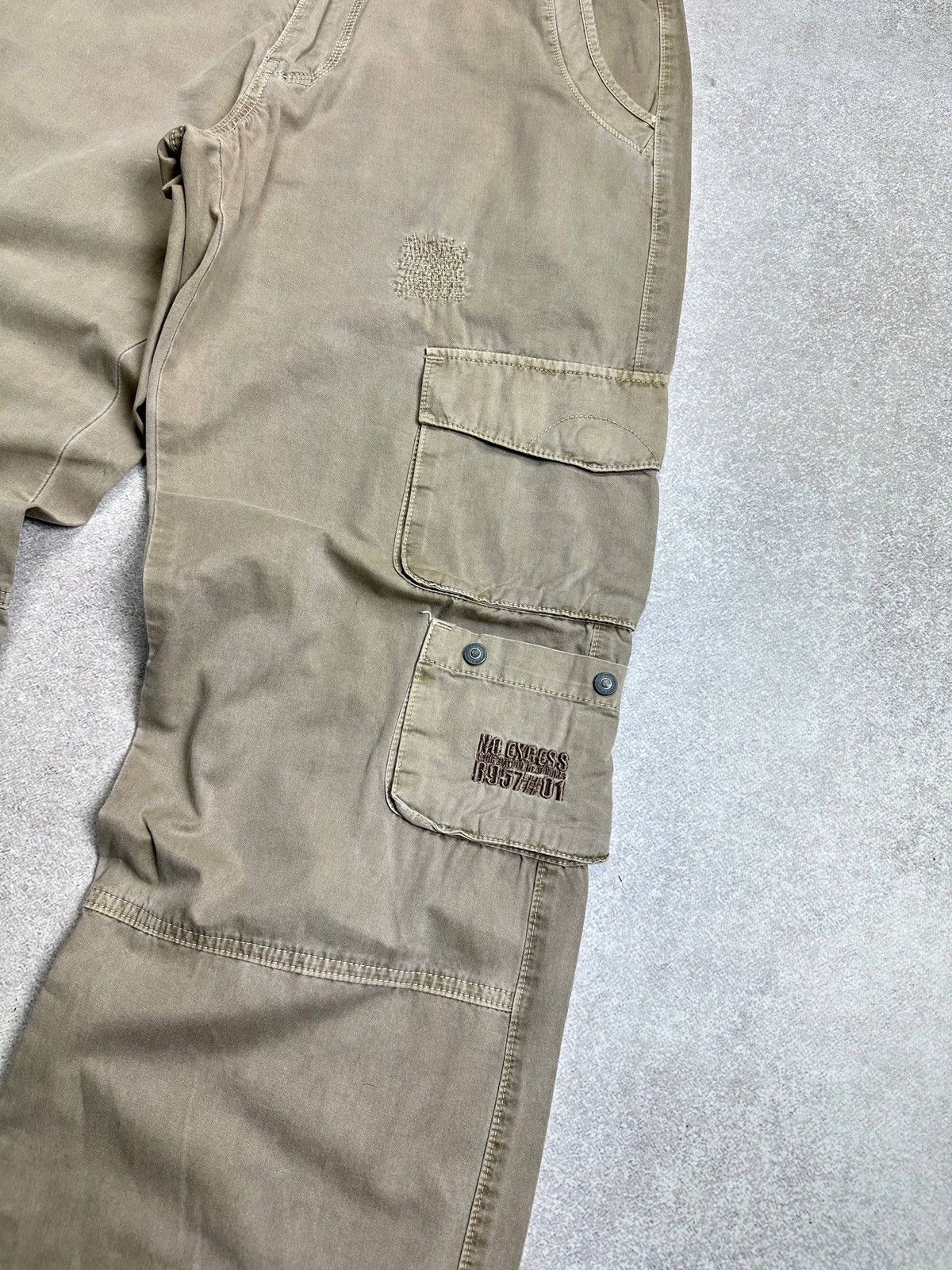 JNCO Green No Excess Wide Leg Cargo Pants - 32x 34 - 90s Size US 32 / EU 48 - 4 Thumbnail