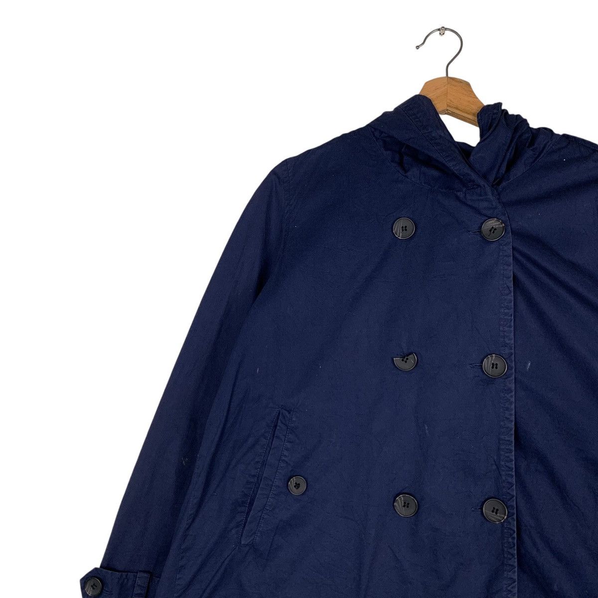 Japanese Brand ANTIQULOTHES Double Breasted Hooded Crop Coat #1324-C60 Size M / US 6-8 / IT 42-44 - 6 Thumbnail