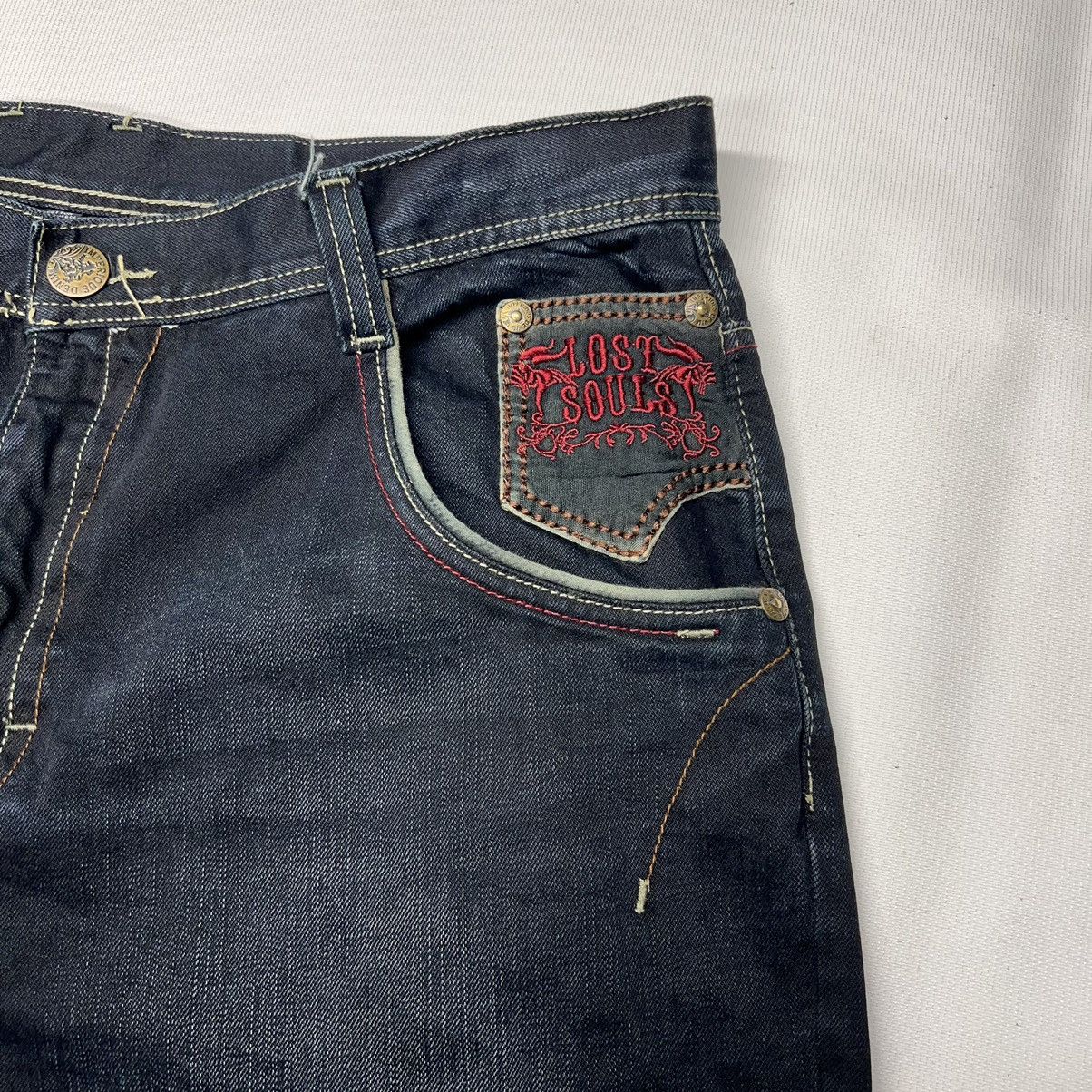 Imperious × Vintage Imperious Delf Jeans Black Denim Lost Souls Pocket Y2K Size US 38 / EU 54 - 9 Thumbnail