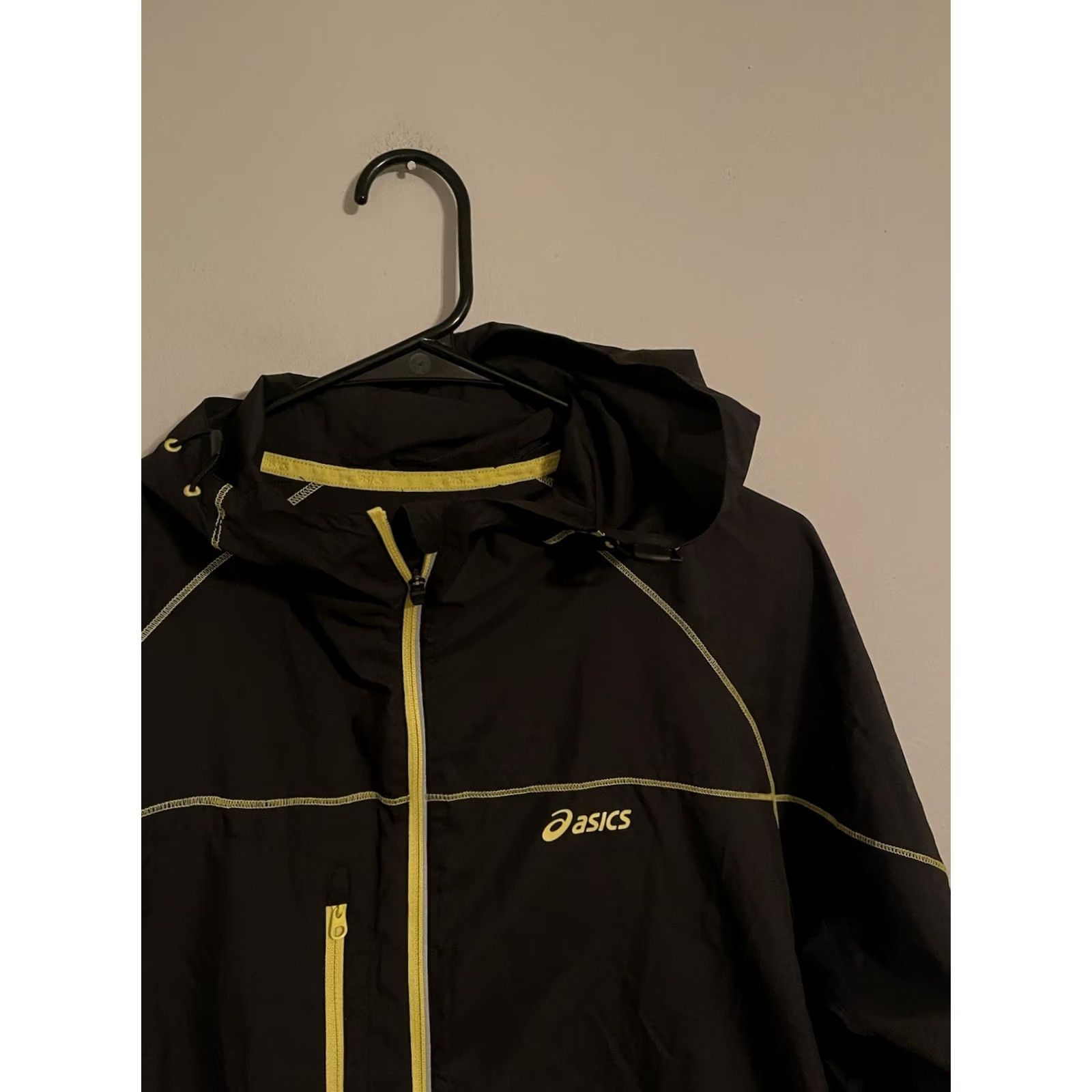 Asics ASICS Motion Fujitrail Black Yellow Full Zip Hood Windbreaker Jacket Women's XL Jacket Windbreaker Running Outdoor XS? Size XL / US 12-14 / IT 48-50 - 2 Thumbnail