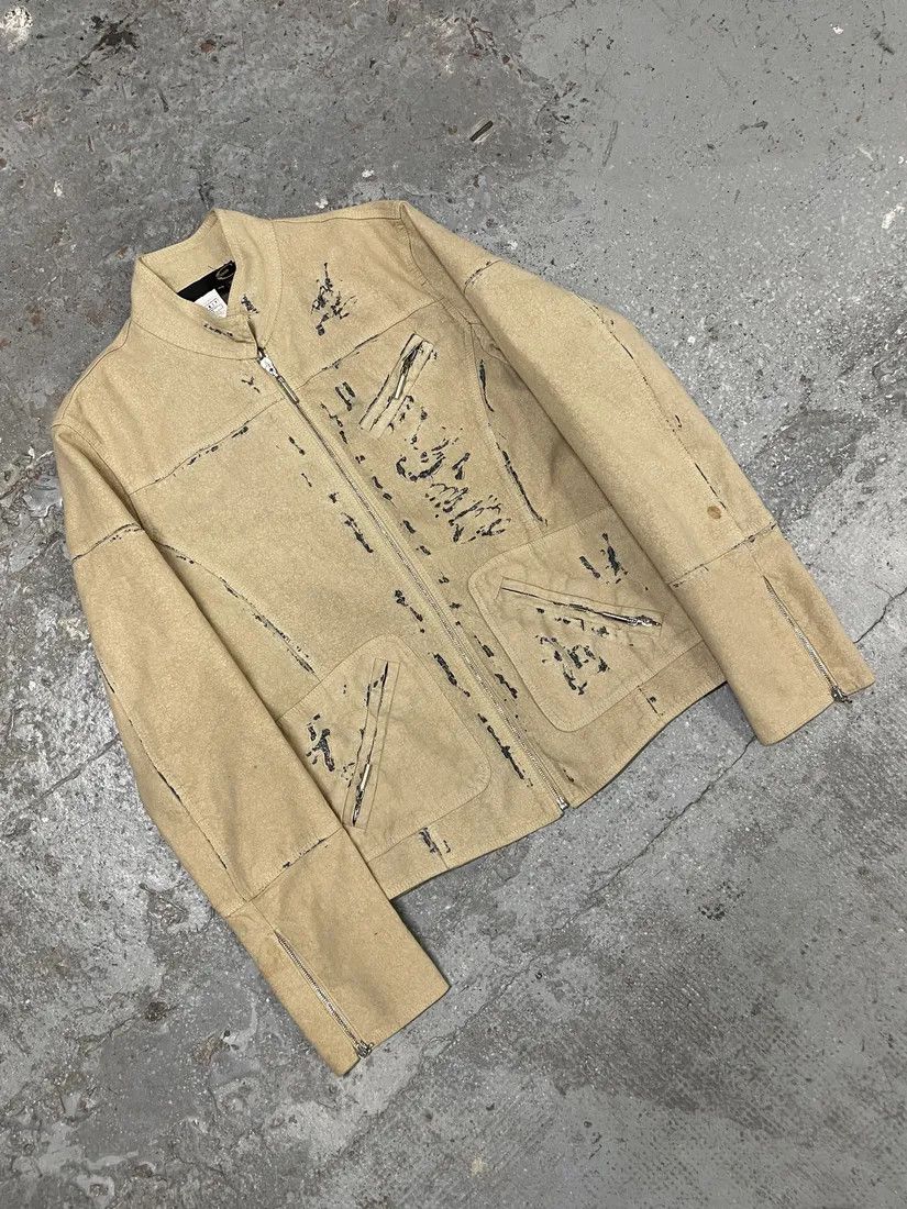 Just Cavalli SS2005 Cavalli Apocalyptic Beige Denim Jacket Size US M / EU 48-50 / 2 - 6 Thumbnail