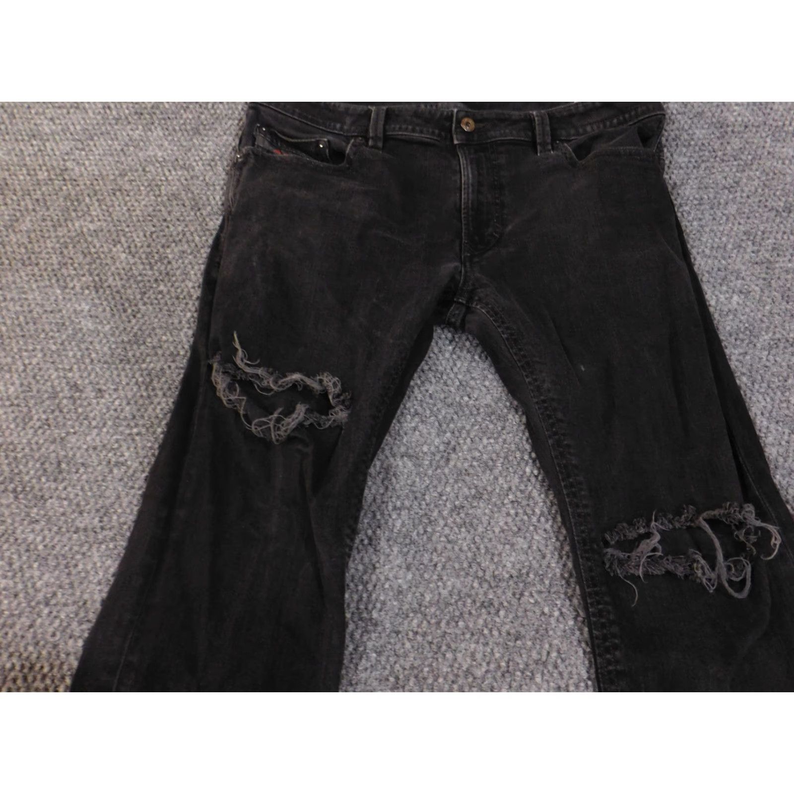 Diesel Diesel Thavar Jeans Mens 34x32 Black Distressed Slim Skinny Denim Cotton Spandex Made USA Pants Size US 34 / EU 50 - 3 Thumbnail
