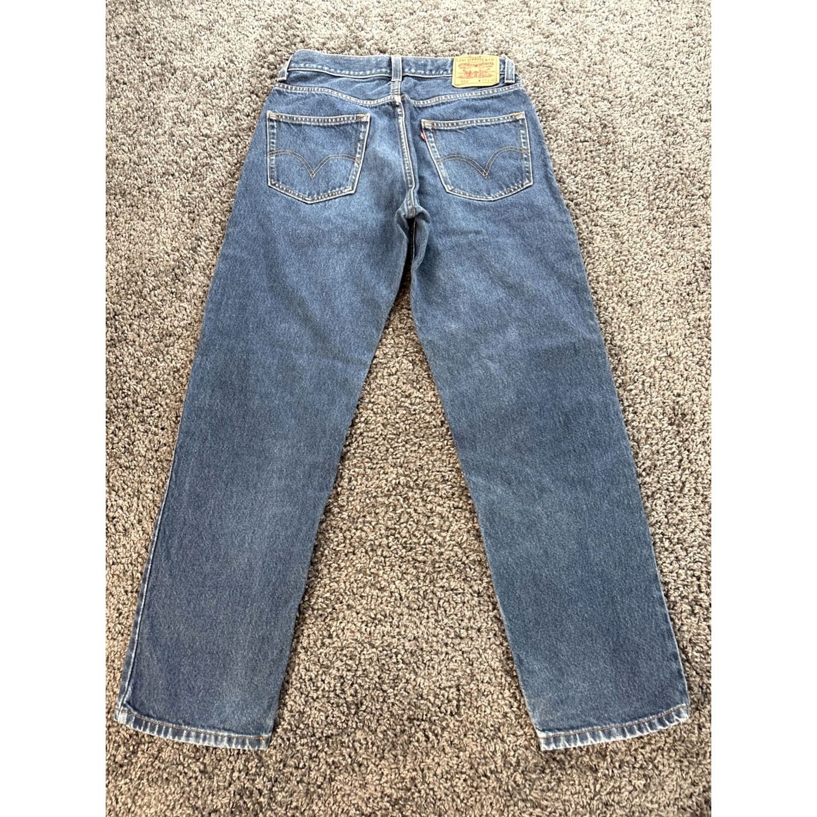 Levi's Levi's 550 Jeans Men 33x32 Relaxed Fit Light Wash Wide-Leg Blue Denim 5-Pocket zipper logo Size US 33 - 7 Thumbnail