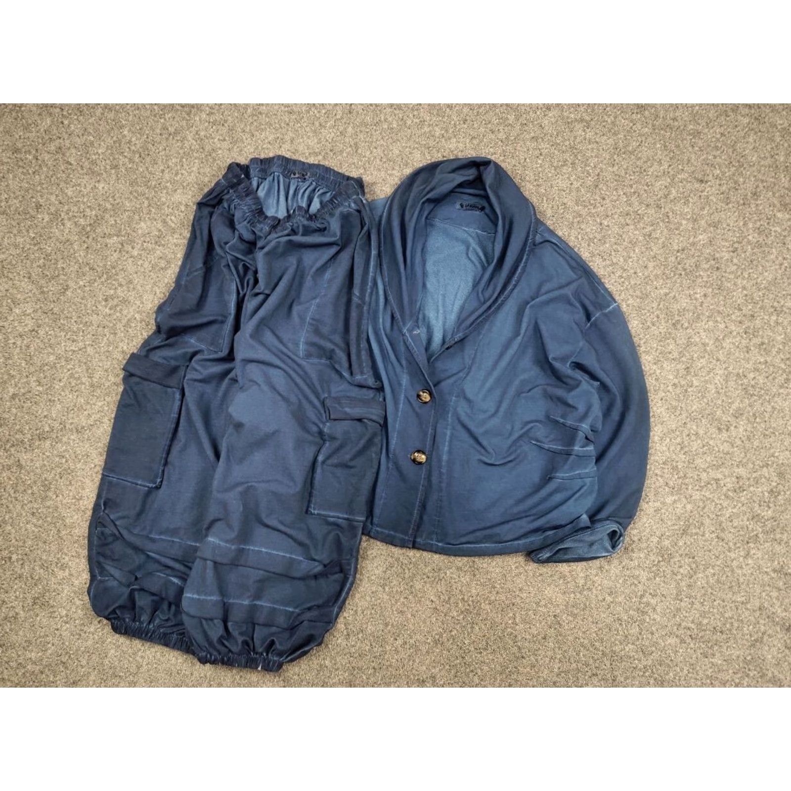 Vintage La Bass Germany Design Cargo Baggy Pants Jacket Shirt Womens Regular Blue 12 Cotton Blend Canvas Wide-Leg Denim Casual 90s? Size 34" / US 12 / IT 48 - 3 Thumbnail