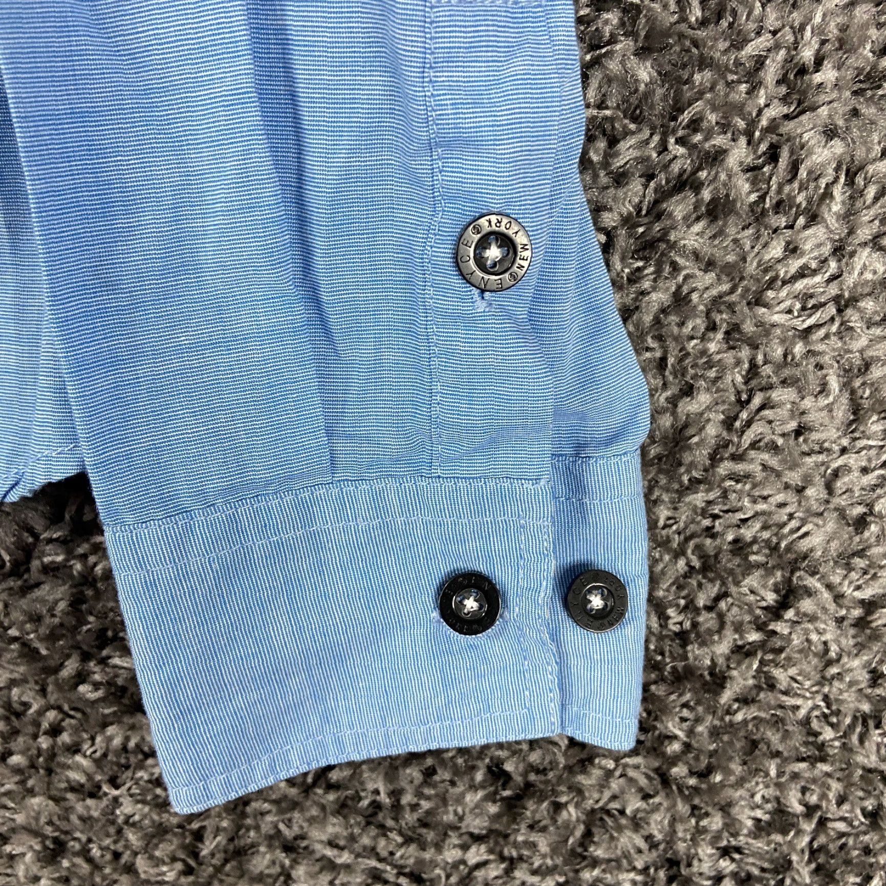 Vintage VINTAGE Enyoce A Sean Combs Co. Shirt Button-Up Long Sleeve Men L Blue 90s Mens Shirt Size US L / EU 52-54 / 3 - 3 Thumbnail