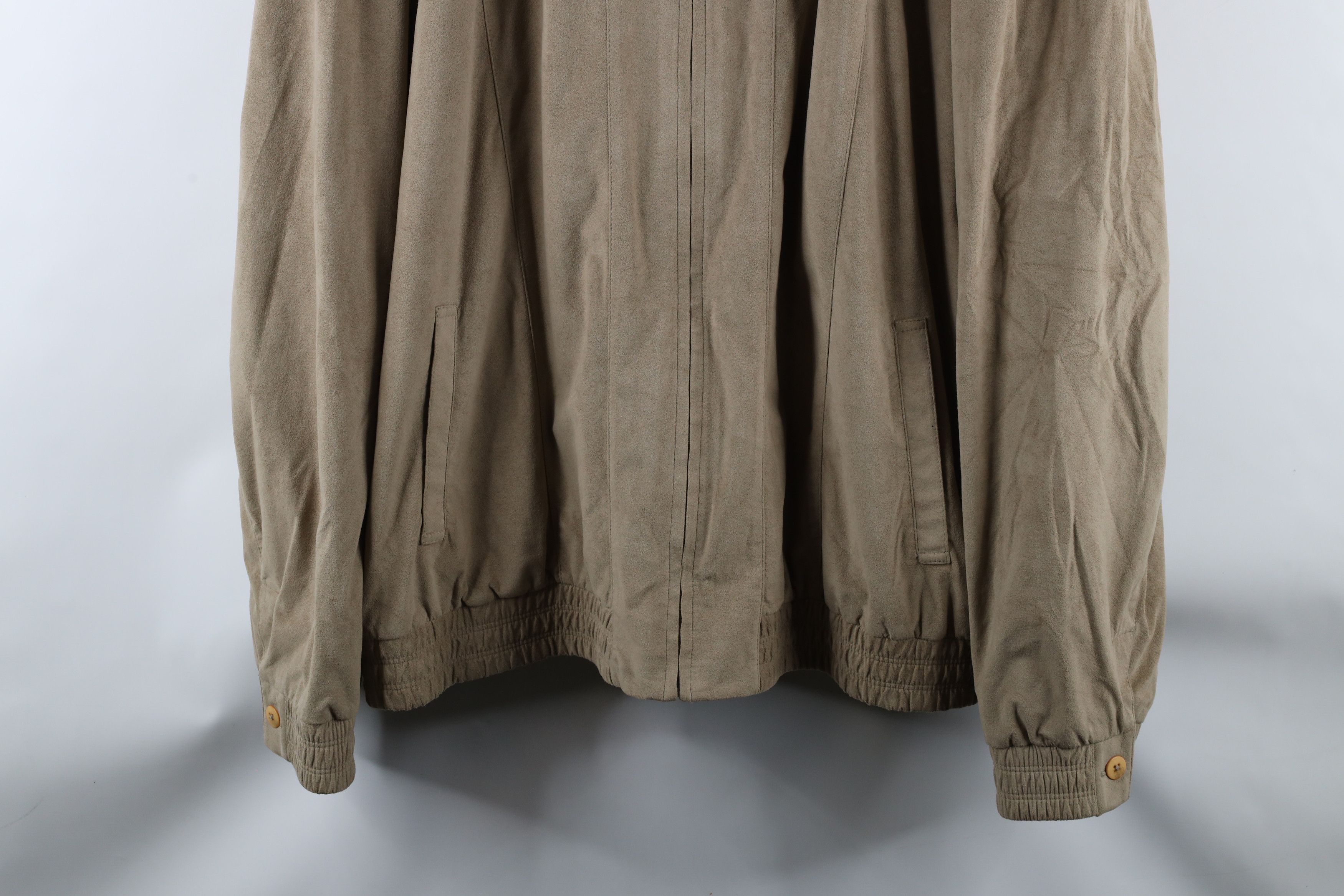 St. Croix × Vintage Vintage 90s St Croix Long Microfiber Bomber Jacket Beige USA Size US XXL / EU 58 / 5 - 3 Thumbnail