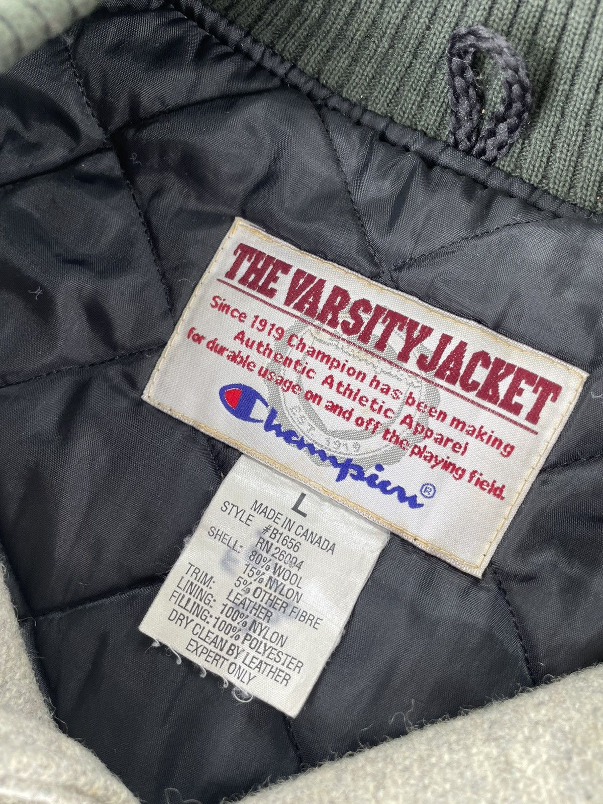Champion × Vintage Vintage Varsity Leather Jacket Size US XXL / EU 58 / 5 - 3 Thumbnail