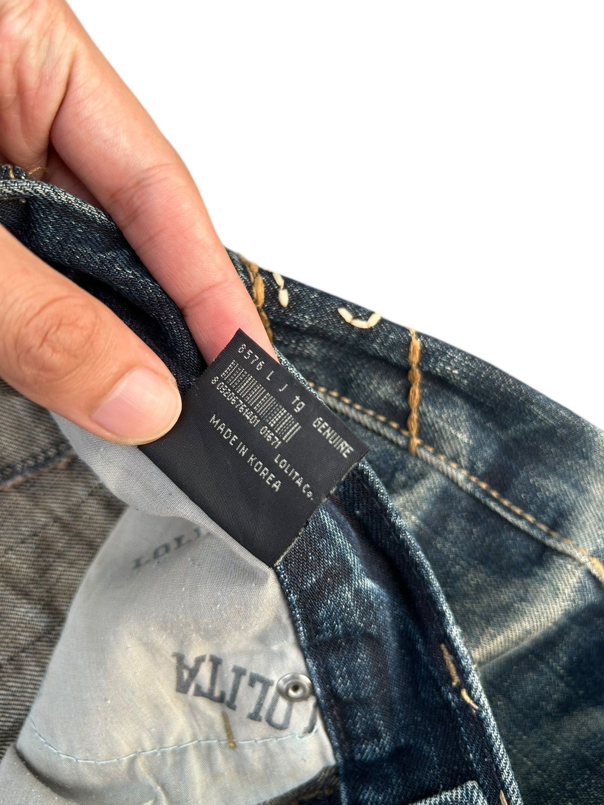 Kapital Buckle Back Lolita Distressed Denim Jeans Size US 34 / EU 50 - 8 Thumbnail