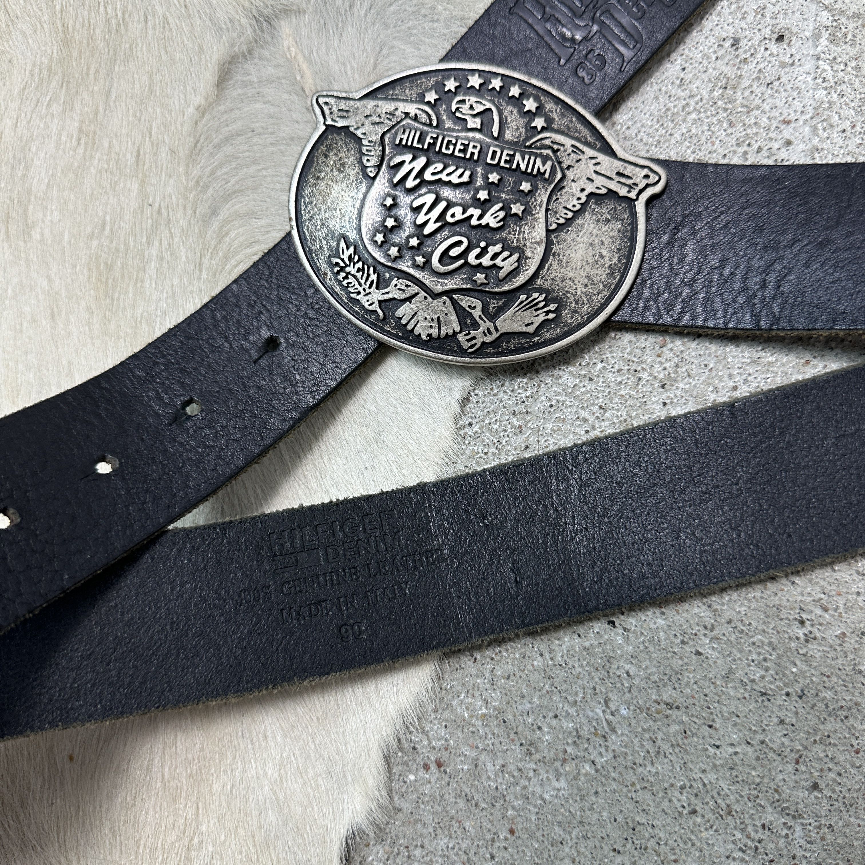 Tommy Hilfiger Vintage Leather Hilfiger Made in Italy Belt Y2K Size ONE SIZE - 4 Thumbnail