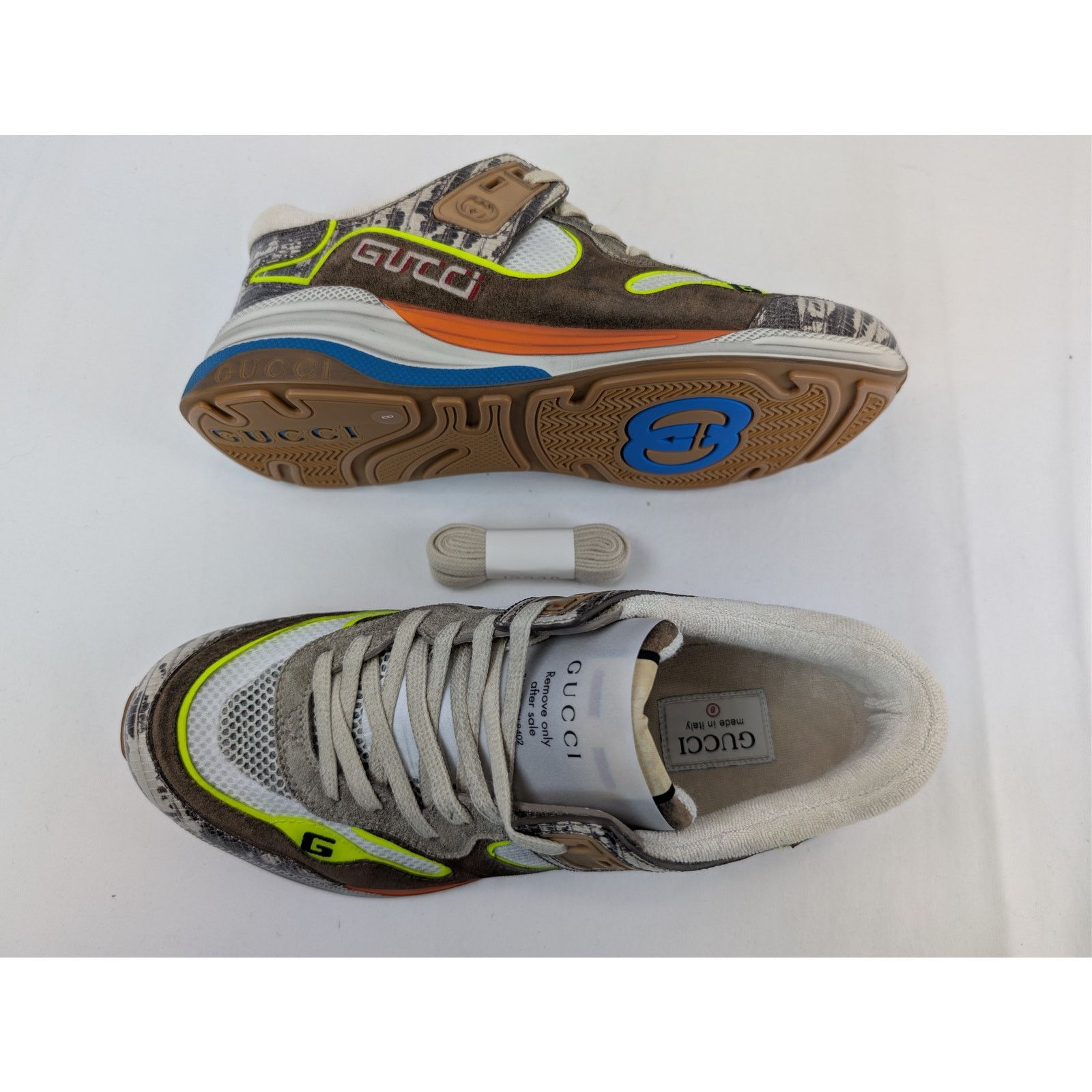 Gucci o1rshd1 Ultrapace Low-Top Sneaker Rock Tejus Printed / Brown Size US 8.5 / EU 41-42 - 1 Thumbnail