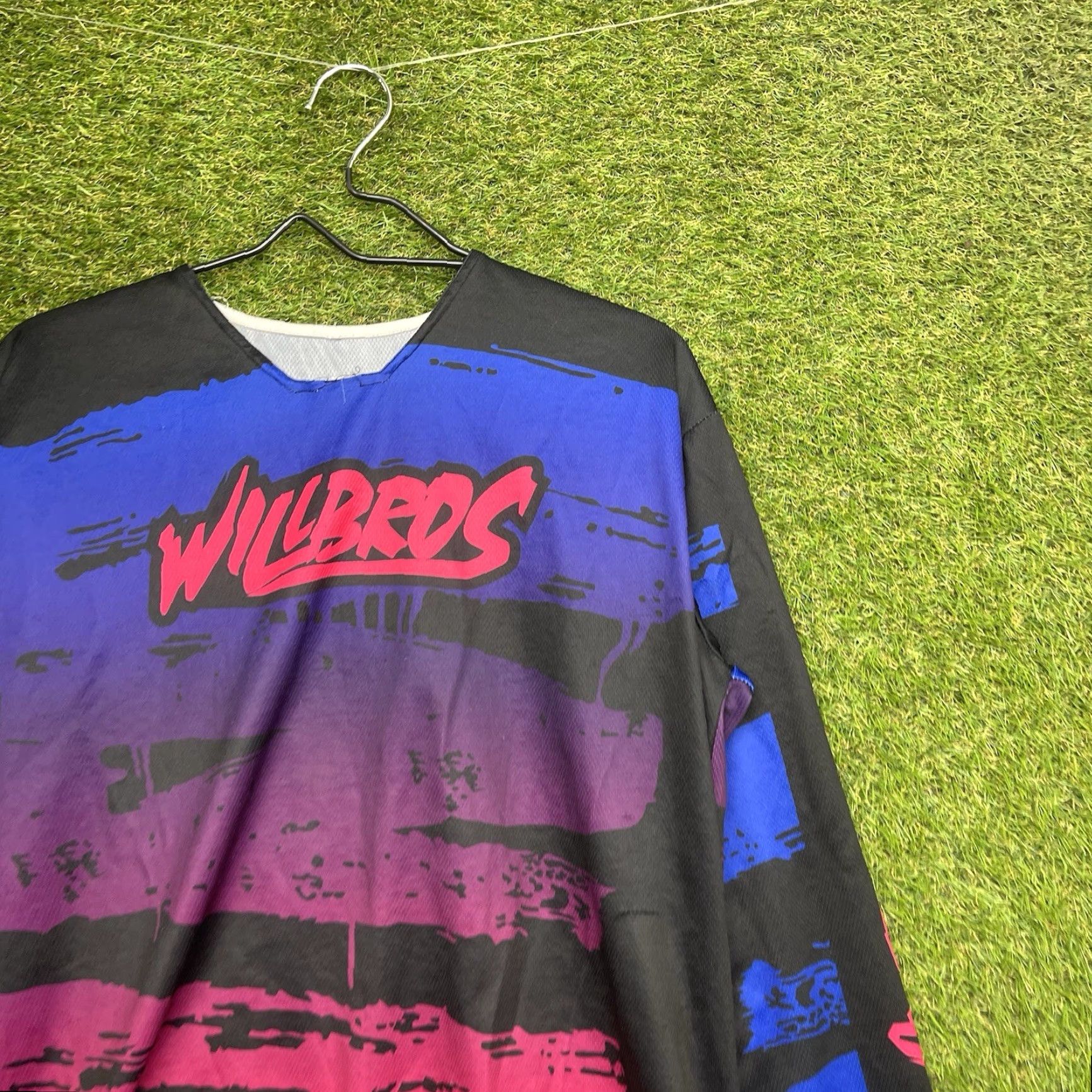 Pinko Willbros Jersey Shirt Womens L Multicolor Long Sleeve Crew Neck Printed 90s Colorful Mascot? Size L / US 10 / IT 46 - 3 Thumbnail