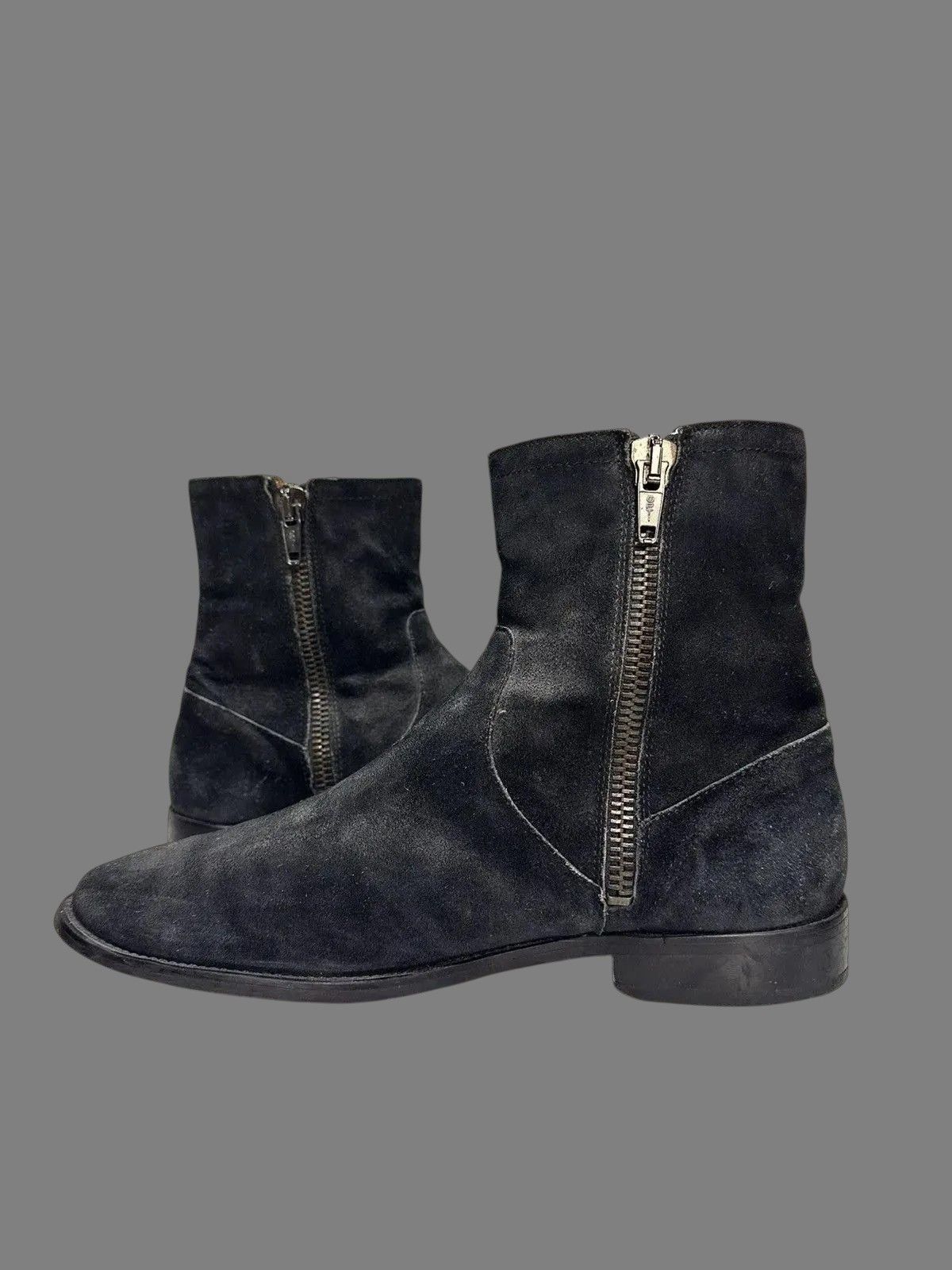 If Six Was Nine Italy Leather Mens Boots AS98 Meltal Zip Rick Owens Style Size US 8 / EU 41 - 1 Thumbnail