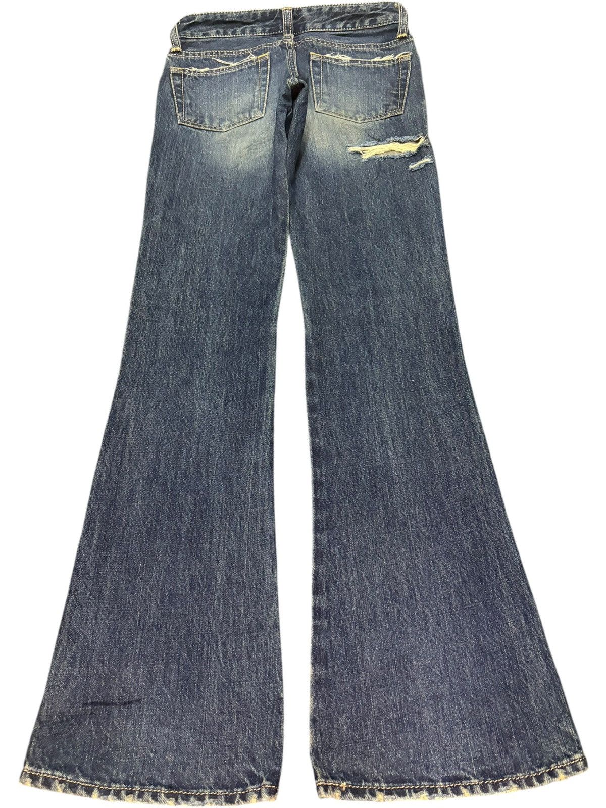 Hysteric Glamour Vintage Japanese Brand Distress Low Rise Flare Jeans Size 26" / US 2 / IT 38 - 2 Thumbnail