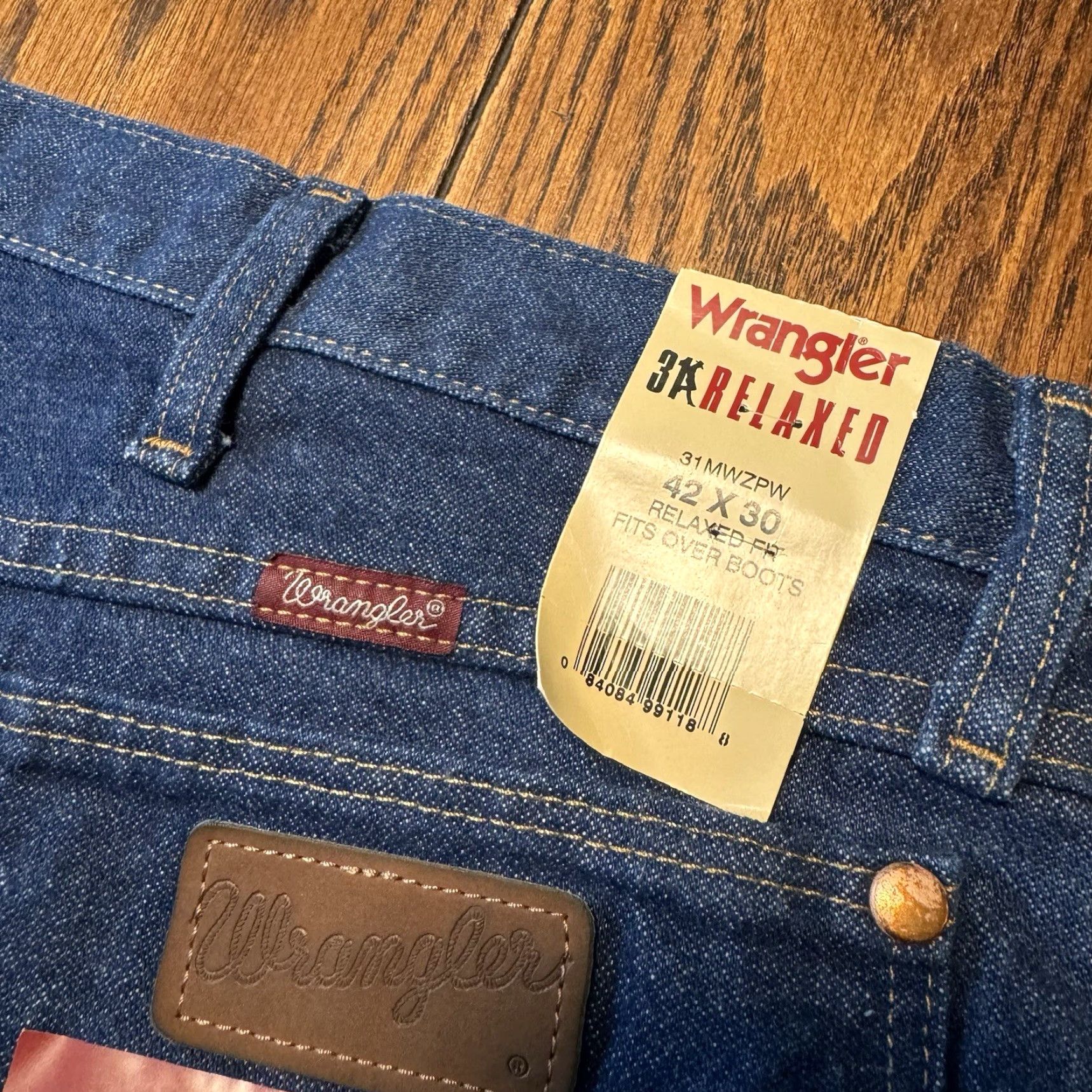 Wrangler VINTAGE Wrangler Jeans 42x30 Relaxed Denim Western Cowboy Boot Cut Mens Regular 42x30 Blue Cotton 5-Pocket Size US 42 / EU 58 - 5 Thumbnail