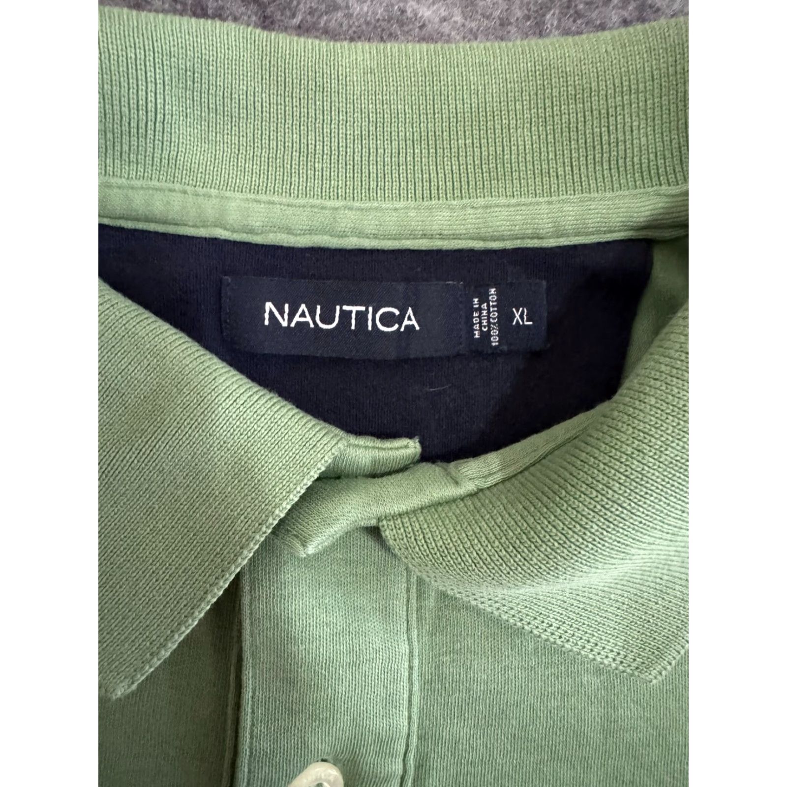 Nautica Nautica Polo Shirt Mens XL Green Striped Long Sleeve Sail Logo Preppy Casual Shirt Size US XL / EU 56 / 4 - 2 Thumbnail