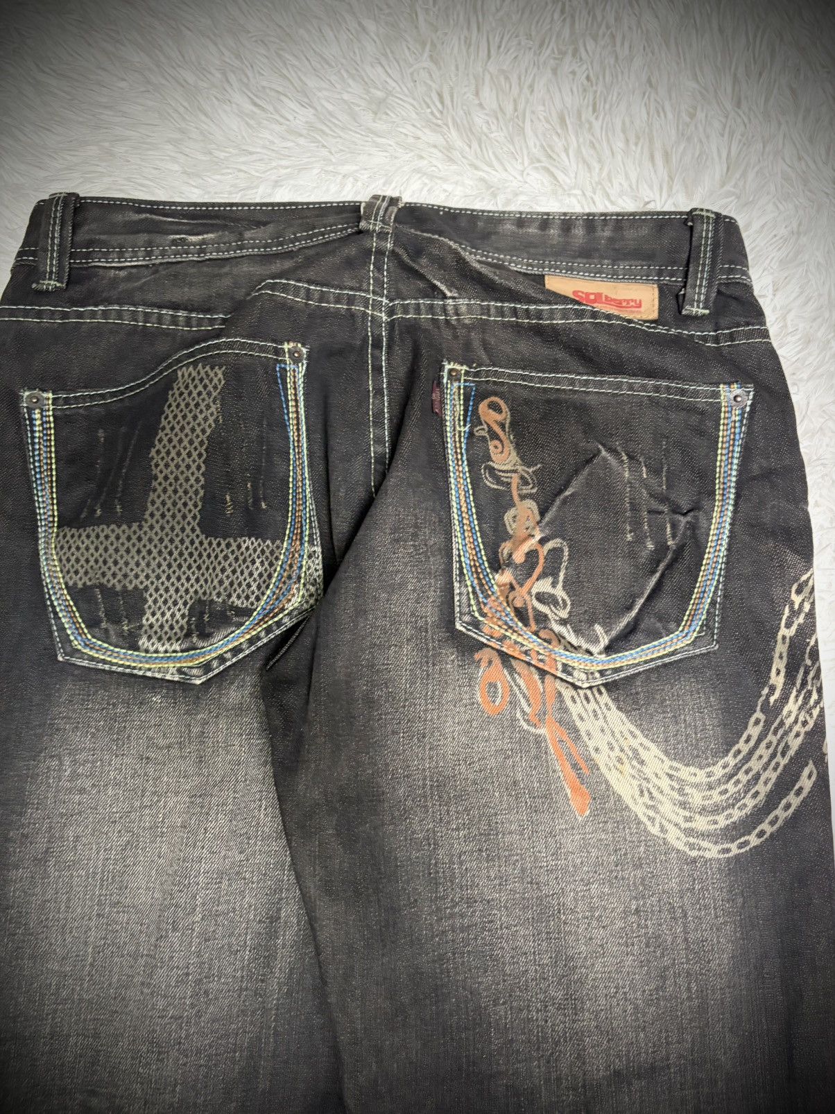 Japanese Brand Rare Solberry printed mudwash jeans Size US 33 - 6 Thumbnail