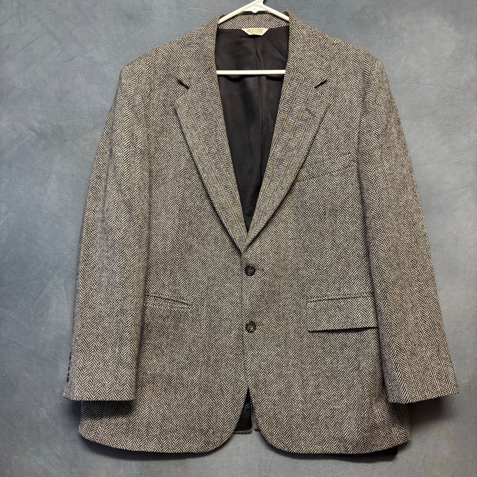Other Vintage Christopher Hayes 100% Wool 44R Herringbone Blazer Size 44R - 1 Thumbnail