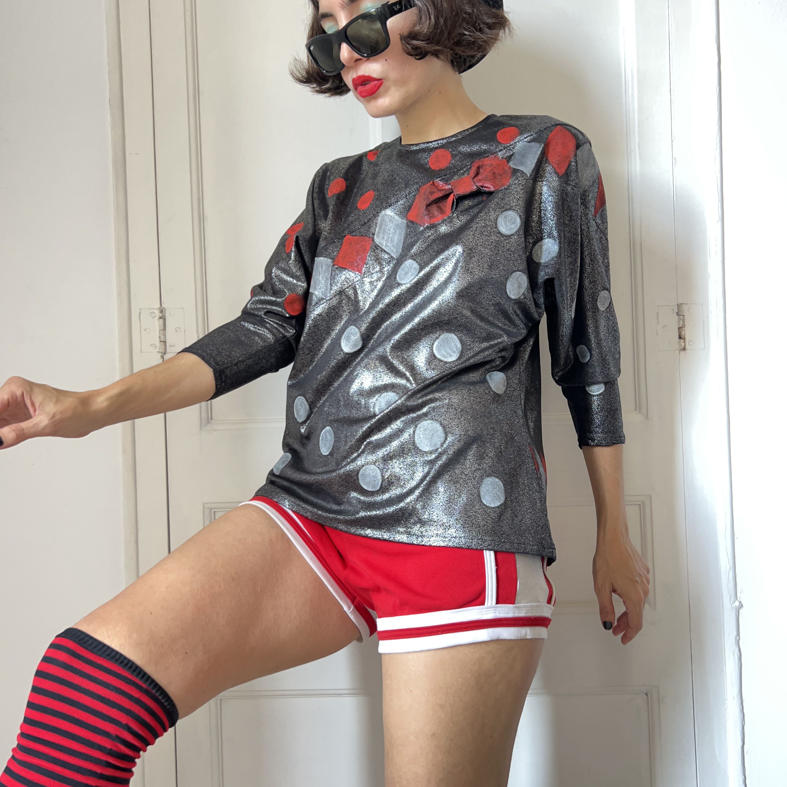 Custommade Custommade Polka Dot Argyle Harlequin Metallic Blouse Size L / US 10 / IT 46 - 10 Thumbnail