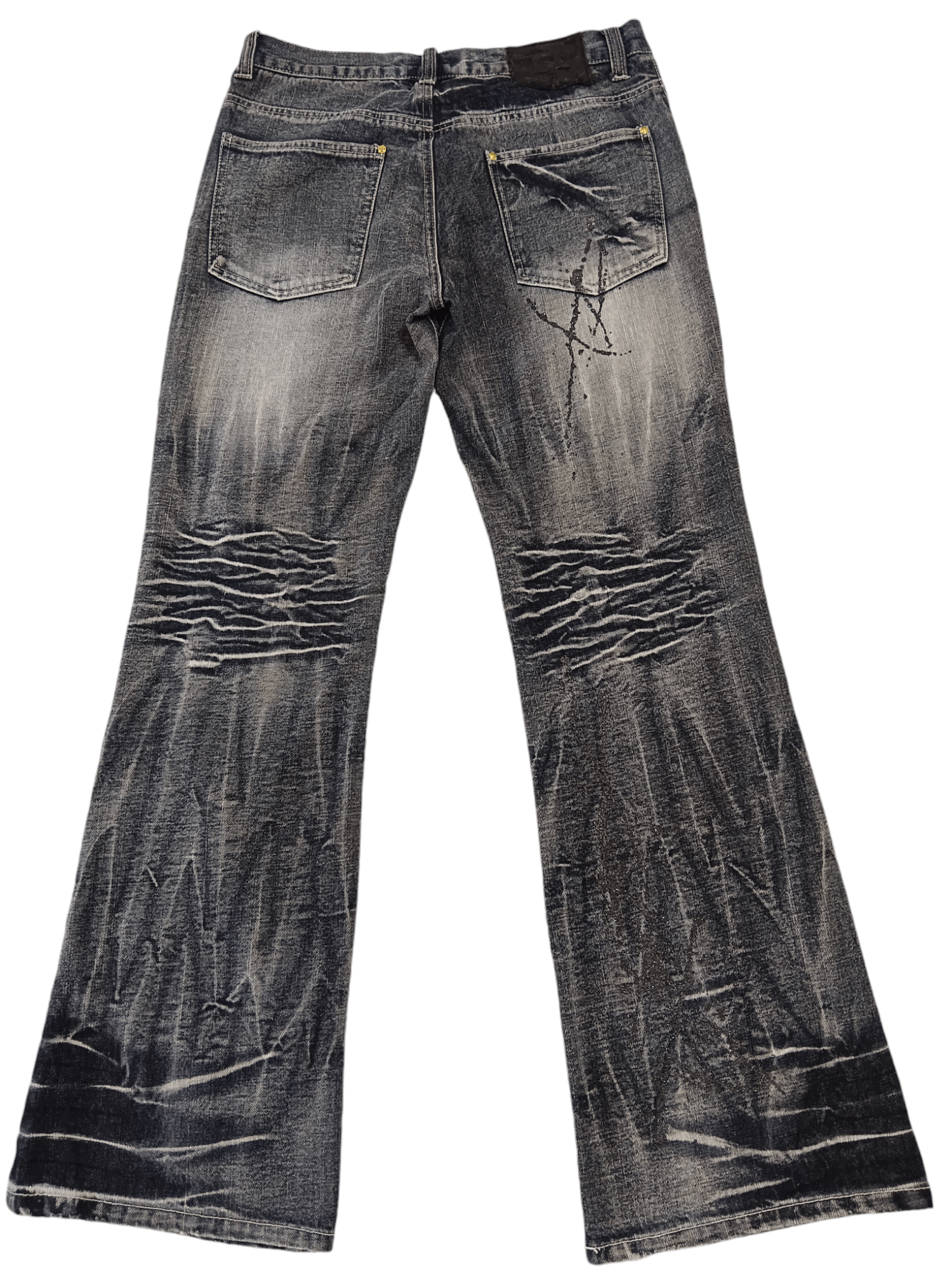LOWBOX Zerosail Lowbox Distressed Punk Flare Denim Size US 32 / EU 48 - 2 Thumbnail