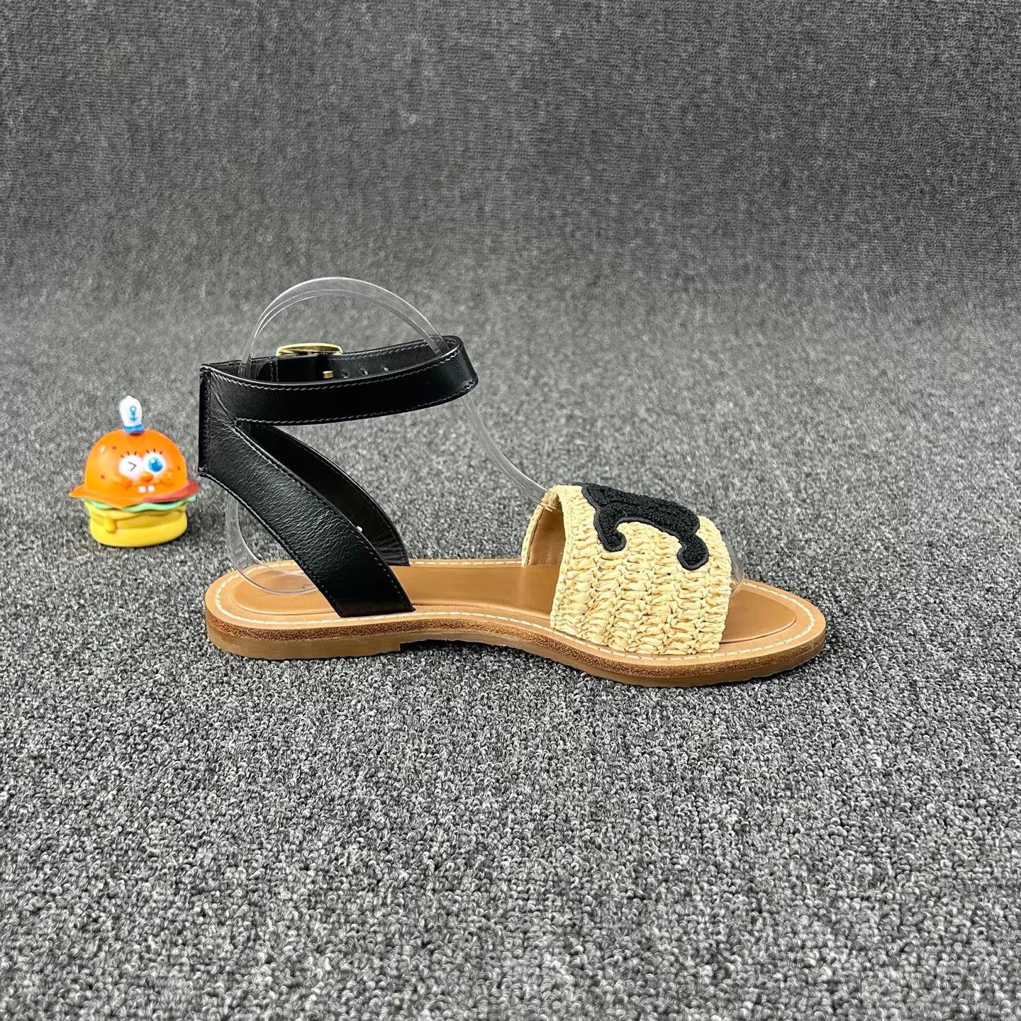 Chanel Celine Straw & Leather Double C Sandals 36 Size US 5.5 / IT 35.5 - 4 Thumbnail