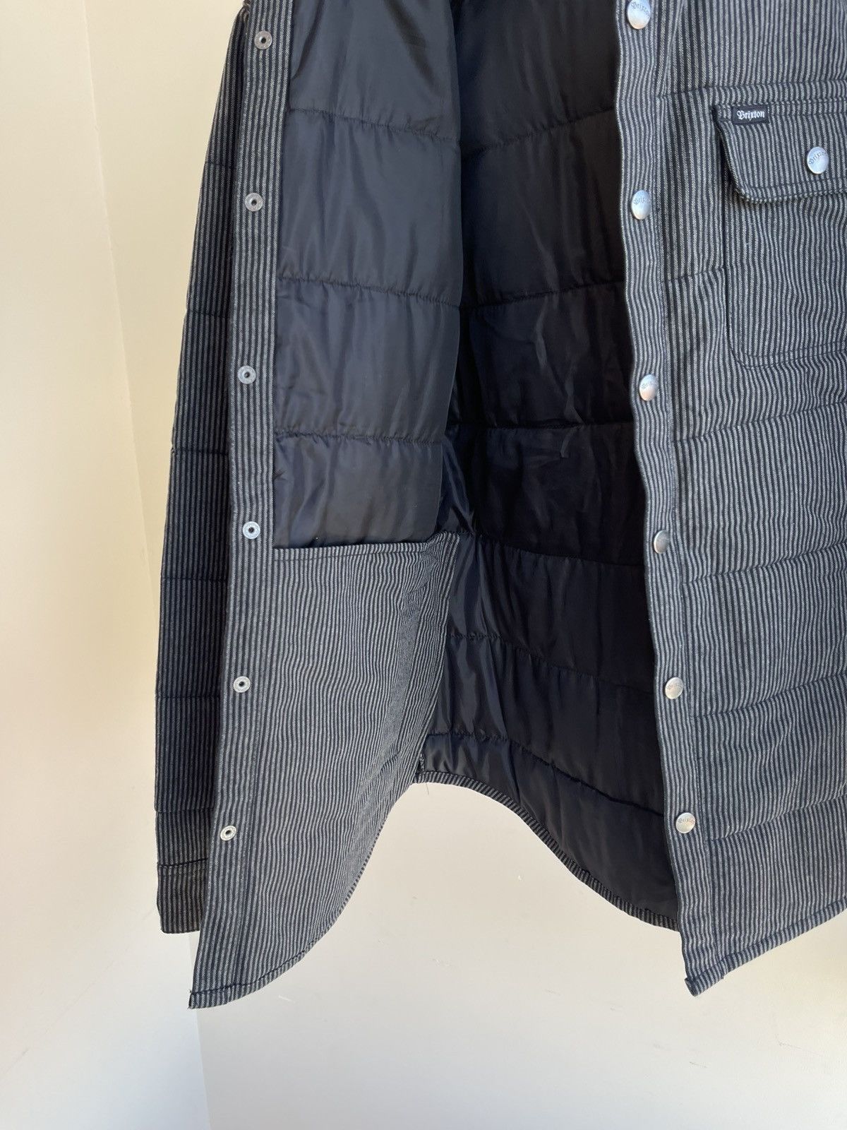Brixton Brixton Cass Canvas Collar Striped Quilted Jacket Black Grey Size US M / EU 48-50 / 2 - 13 Thumbnail
