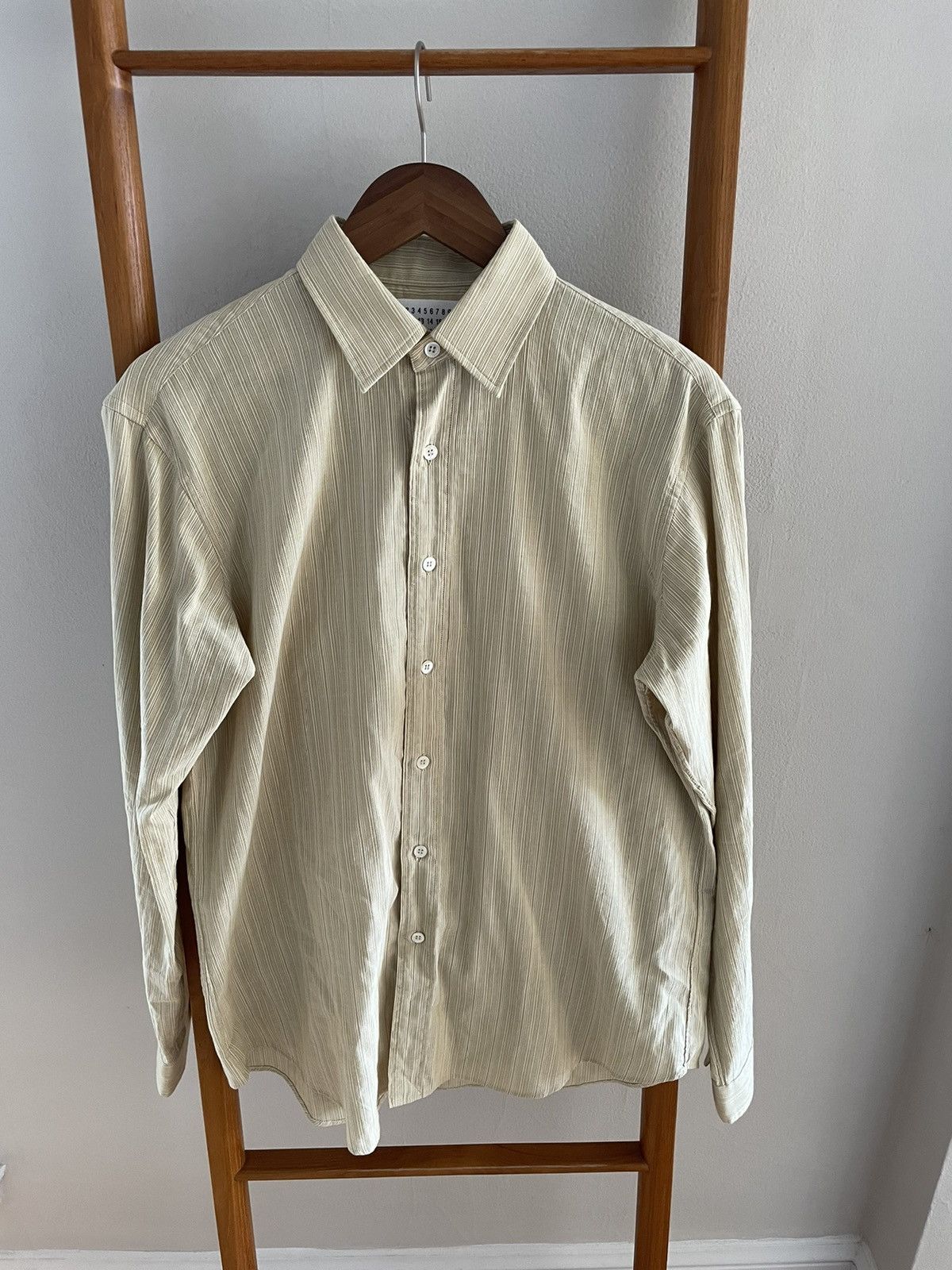 Maison Margiela Maison Margiela SS23 Striped Pale Yellow Shirt sz 38 Size US S / EU 44-46 / 1 - 1 Thumbnail