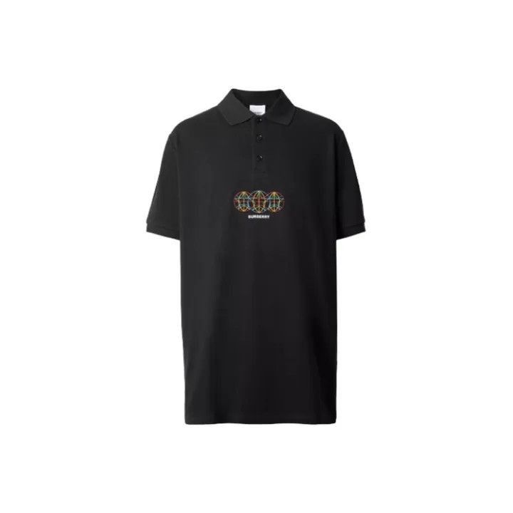 Burberry Burberry Burberry Black Polo Shirt with Embroidered Design Size US M / EU 48-50 / 2 - 1 Thumbnail