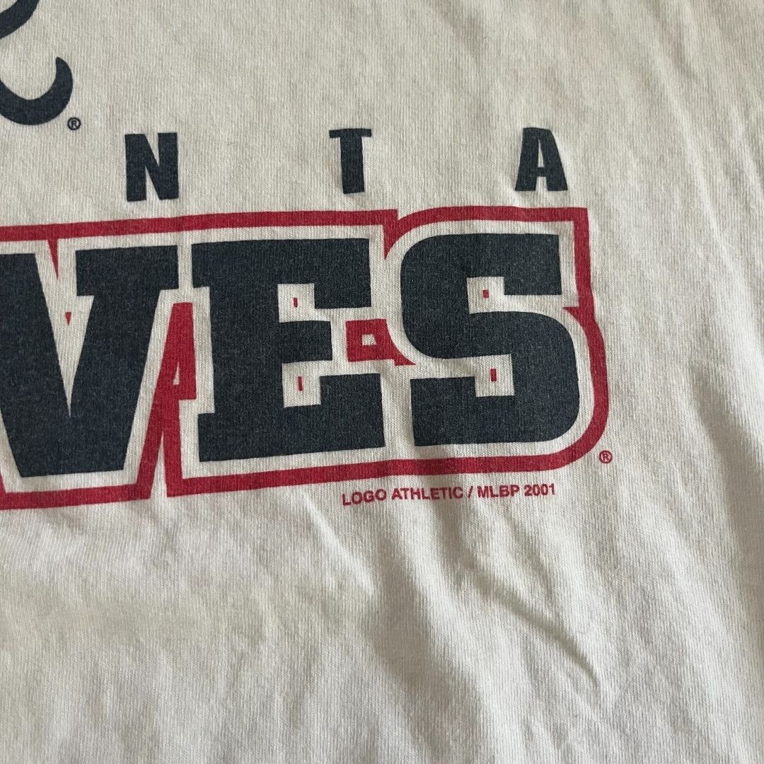 MLB × Vintage VINTAGE Atlanta Braves MLB Ringer T Shirt Size US XL / EU 56 / 4 - 3 Thumbnail
