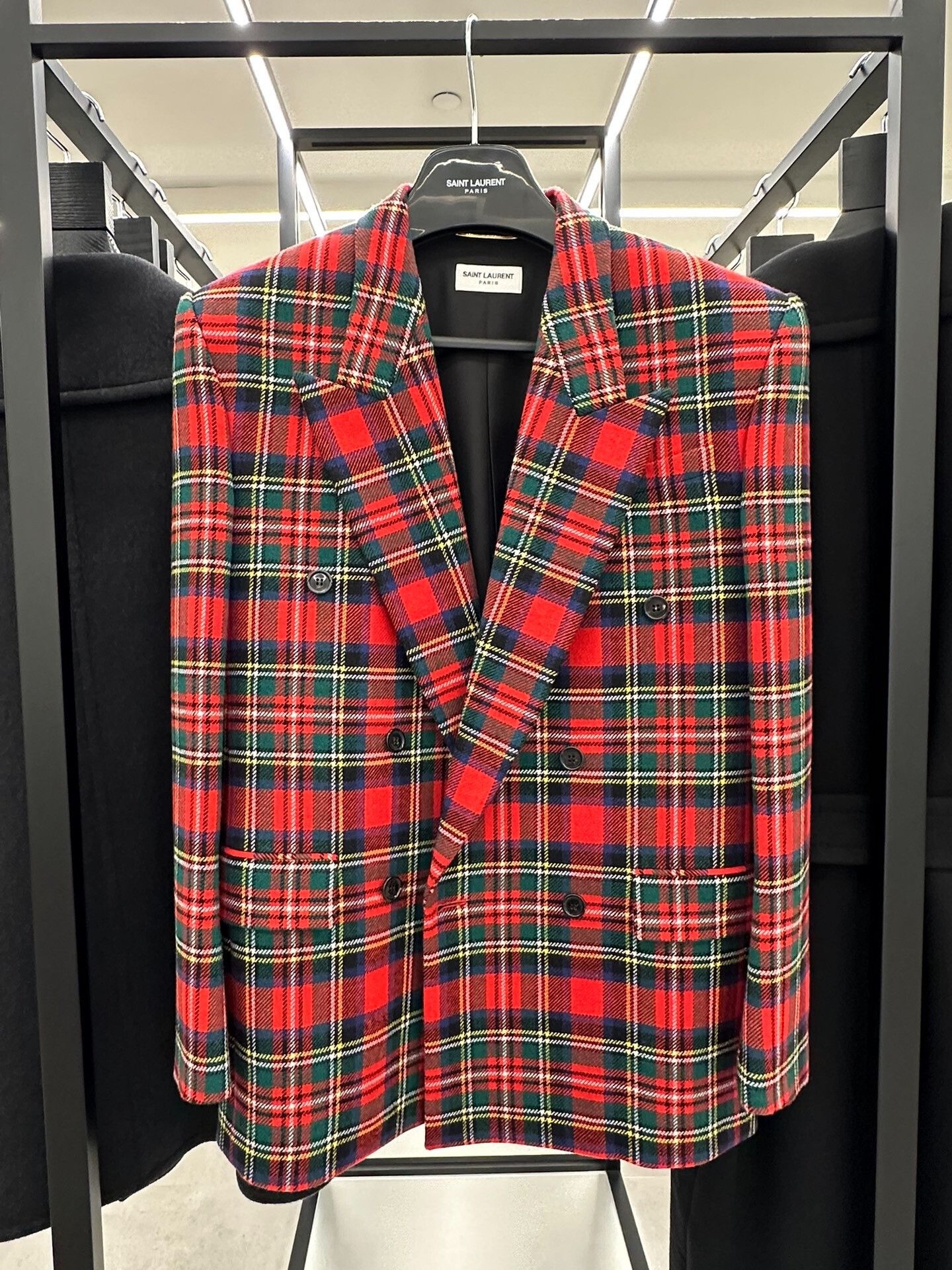 Saint Laurent Paris Saint Laurent YSL Plaid Wool Blazer Size S / US 4 / IT 40 - 1 Thumbnail