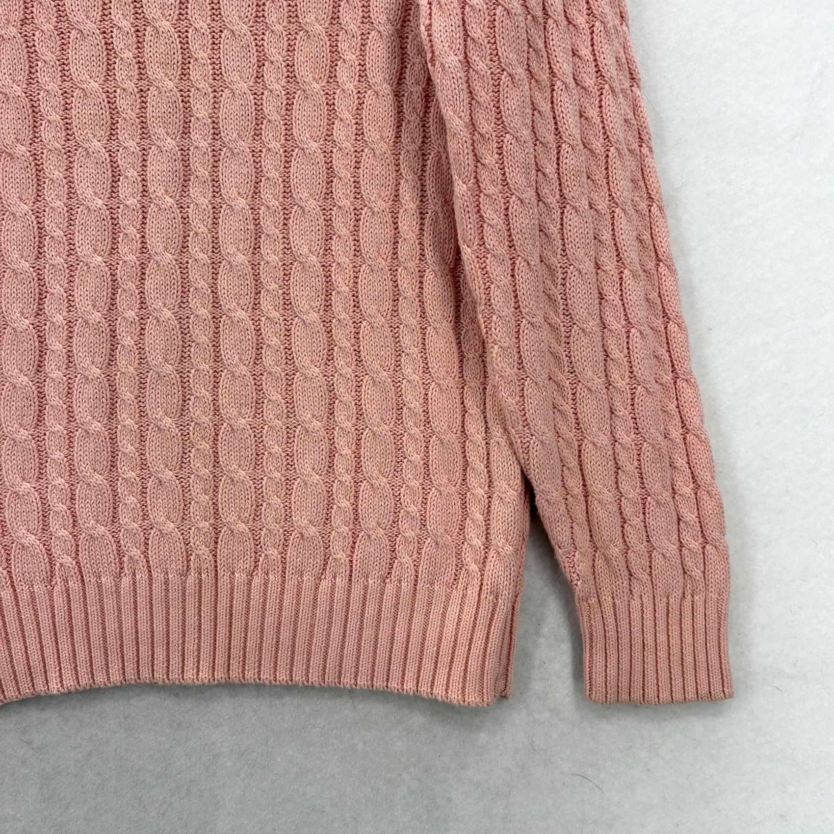 Izod VINTAGE IZOD Club Sweater Mens Medium Pink V Neck Cable Knit Pullover 90s Size US M / EU 48-50 / 2 - 3 Thumbnail