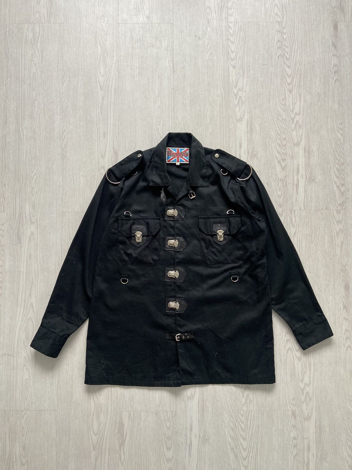 Japanese Brand Vintage Archive 1980’s Harry’s London Bondage Punk Shirt Size US L / EU 52-54 / 3 - 1 Thumbnail