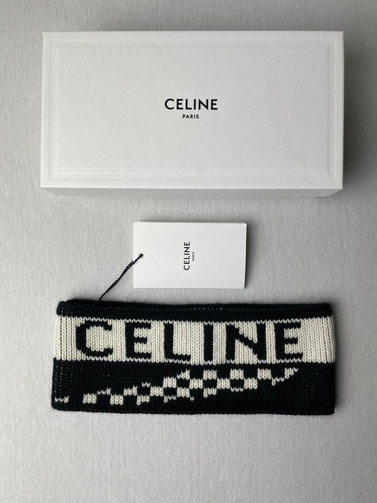Celine × Hedi Slimane FW21 JAPAN ONLY - Headband hat checkered logo Pop Up Only Size ONE SIZE - 2 Thumbnail