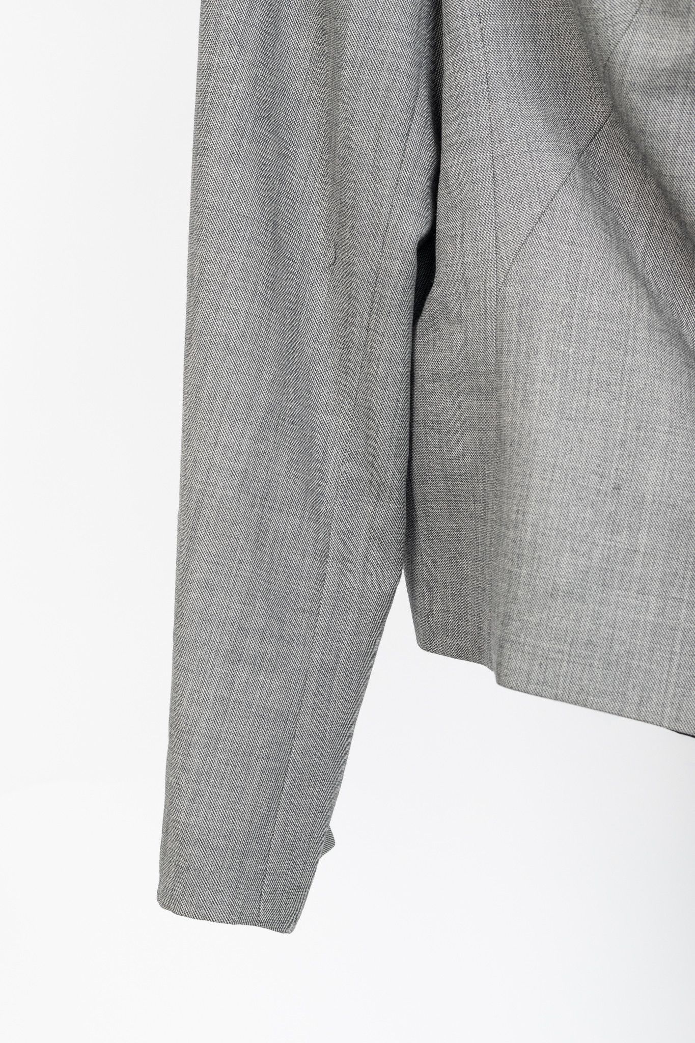 Escada Escada Grey Wool Contrast-Piping Zip Blazer Size L / US 10 / IT 46 - 6 Thumbnail