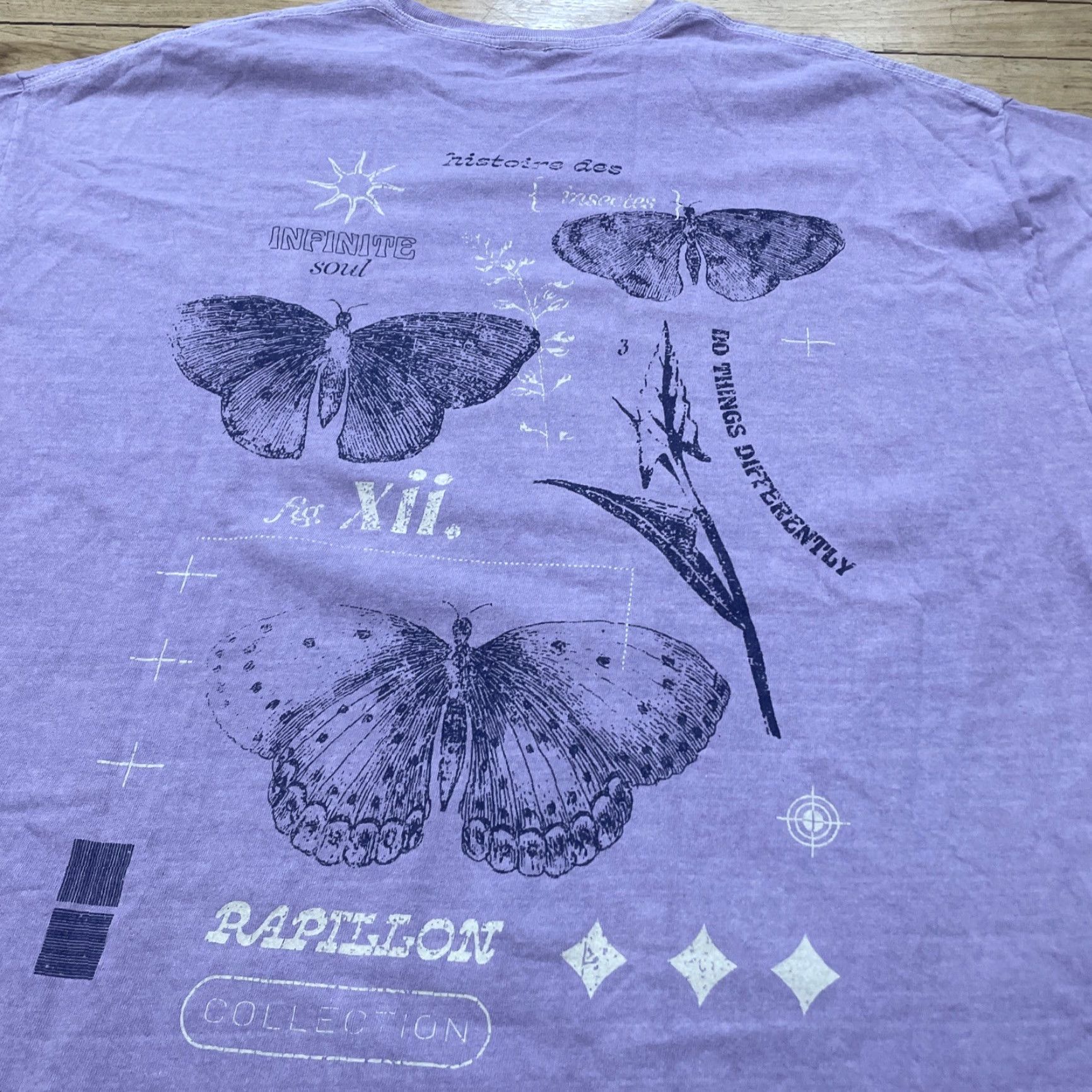 Urban Outfitters VINTAGE Urban Outfitters Shirt Men XL Purple Butterfly Rappillon Infinite Soul 48-50" Graphic Butterfly Shirt Size US XL / EU 56 / 4 - 3 Thumbnail