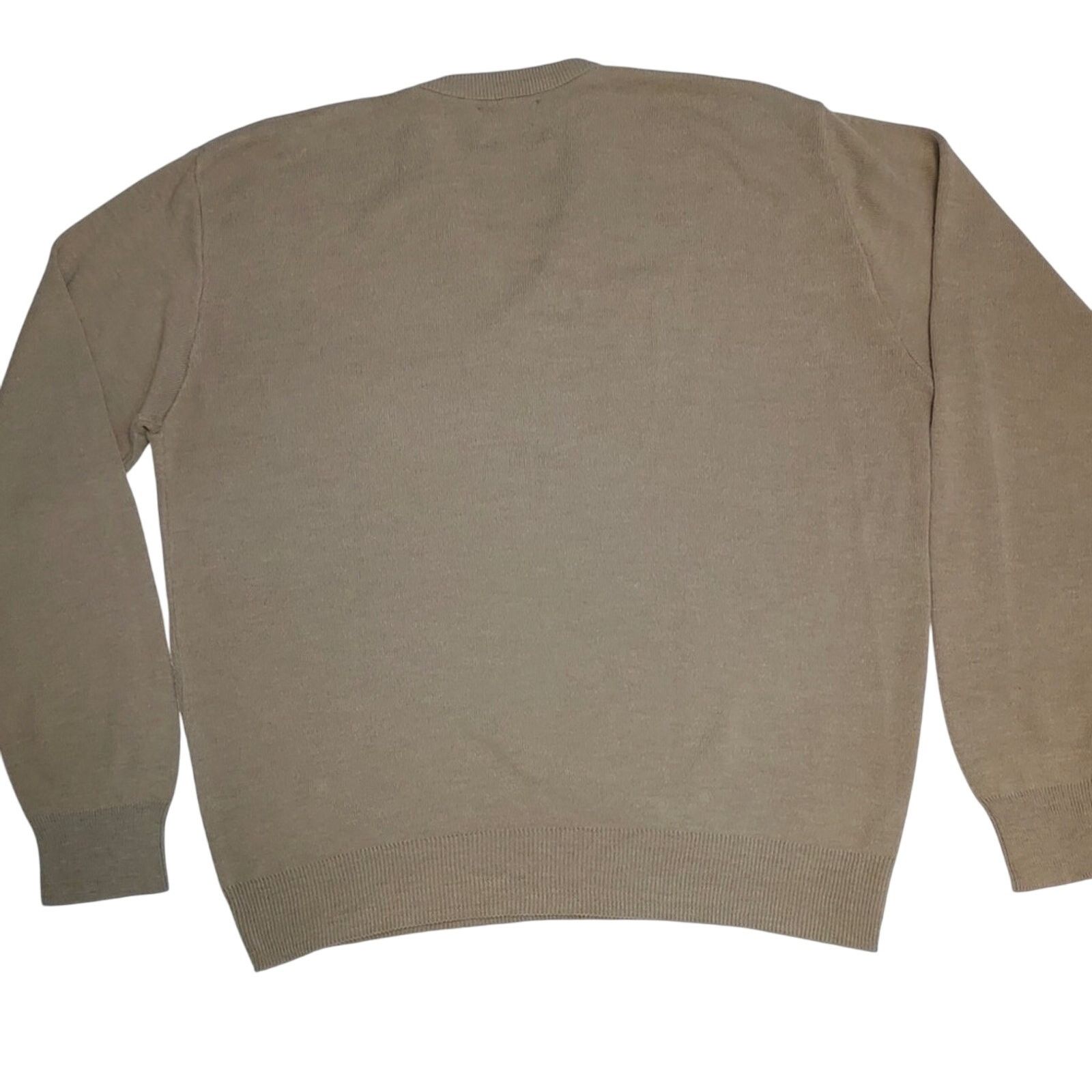 Jantzen Vintage Jantzen Men's Knit Tan Brown Pullover V-Neck Sweater Size US L / EU 52-54 / 3 - 2 Thumbnail