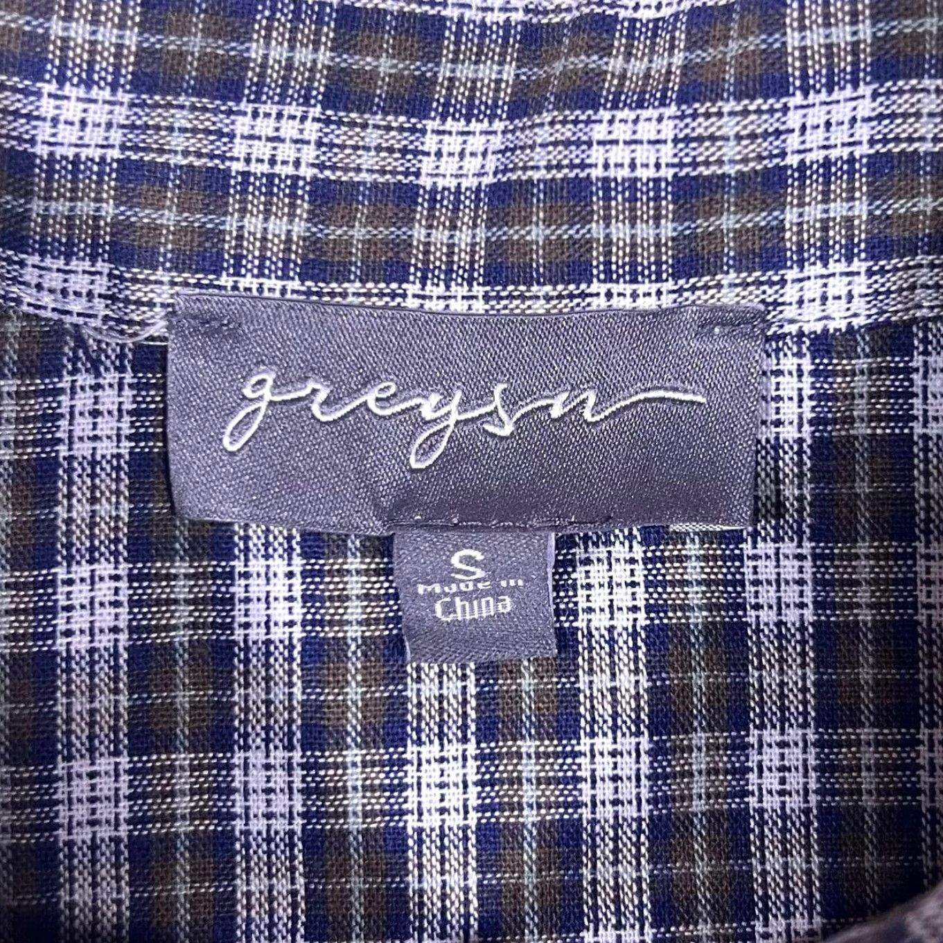 Vintage Greyson Cowboy Western Plaid Check Pearl Snap Popper Long Sleeve Shirt Women's S Navy/Brown/White Check Size S / US 4 / IT 40 - 5 Thumbnail