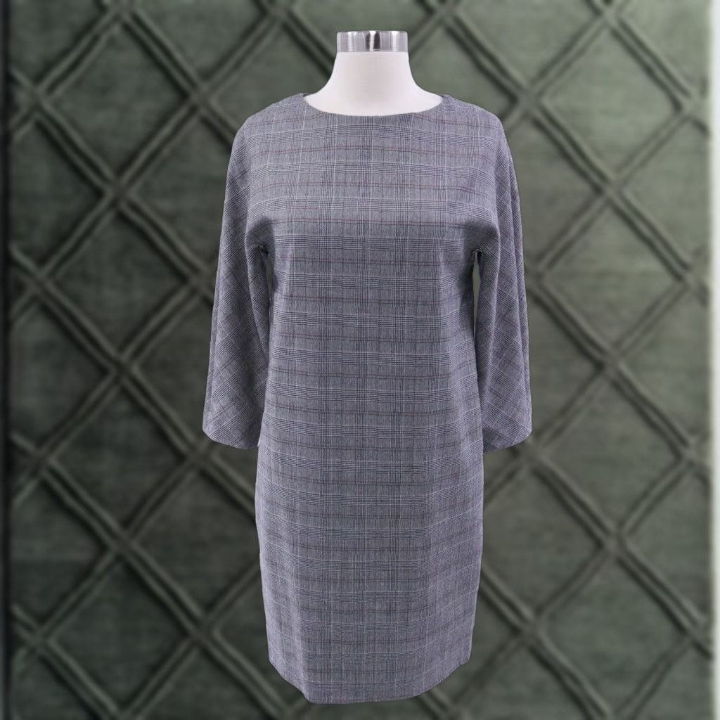 VINTAGE COS Wool Shift Dress Women's US6 EU38 Plaid Office Workwear Fall Winter