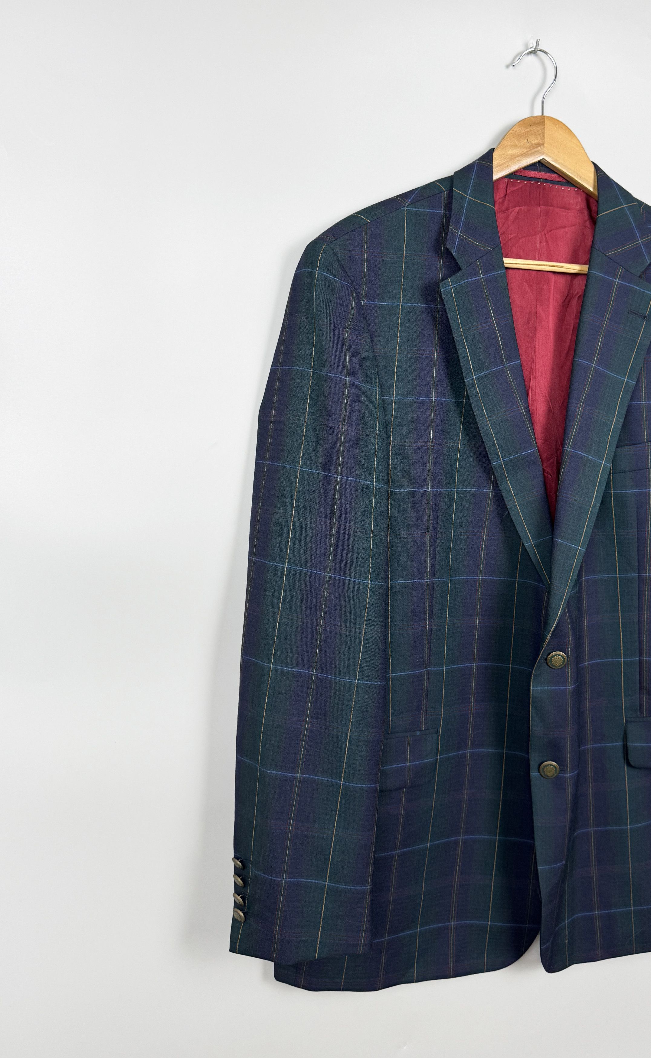 Johnson Woolen Mills ELSON 1892 Johnson Wool Tarnat Scottish Check Blazer Size 56 Size 46R - 2 Thumbnail
