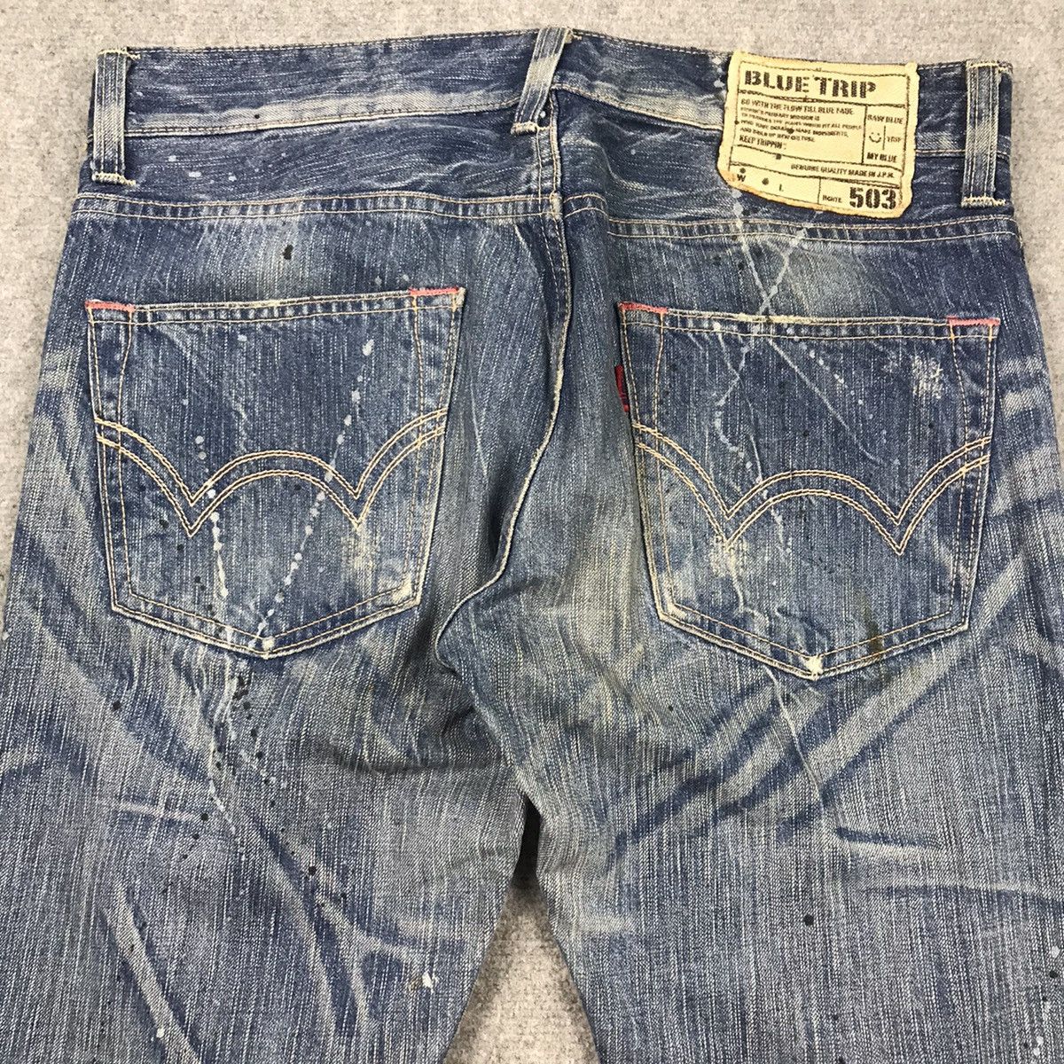 Blue Blue Japan × If Six Was Nine × Japanese Brand FLARE DISTRESSED👽EDWIN 503 JAPAN BOOTCUT DENIM PANTS 142 Size US 34 / EU 50 - 19 Thumbnail