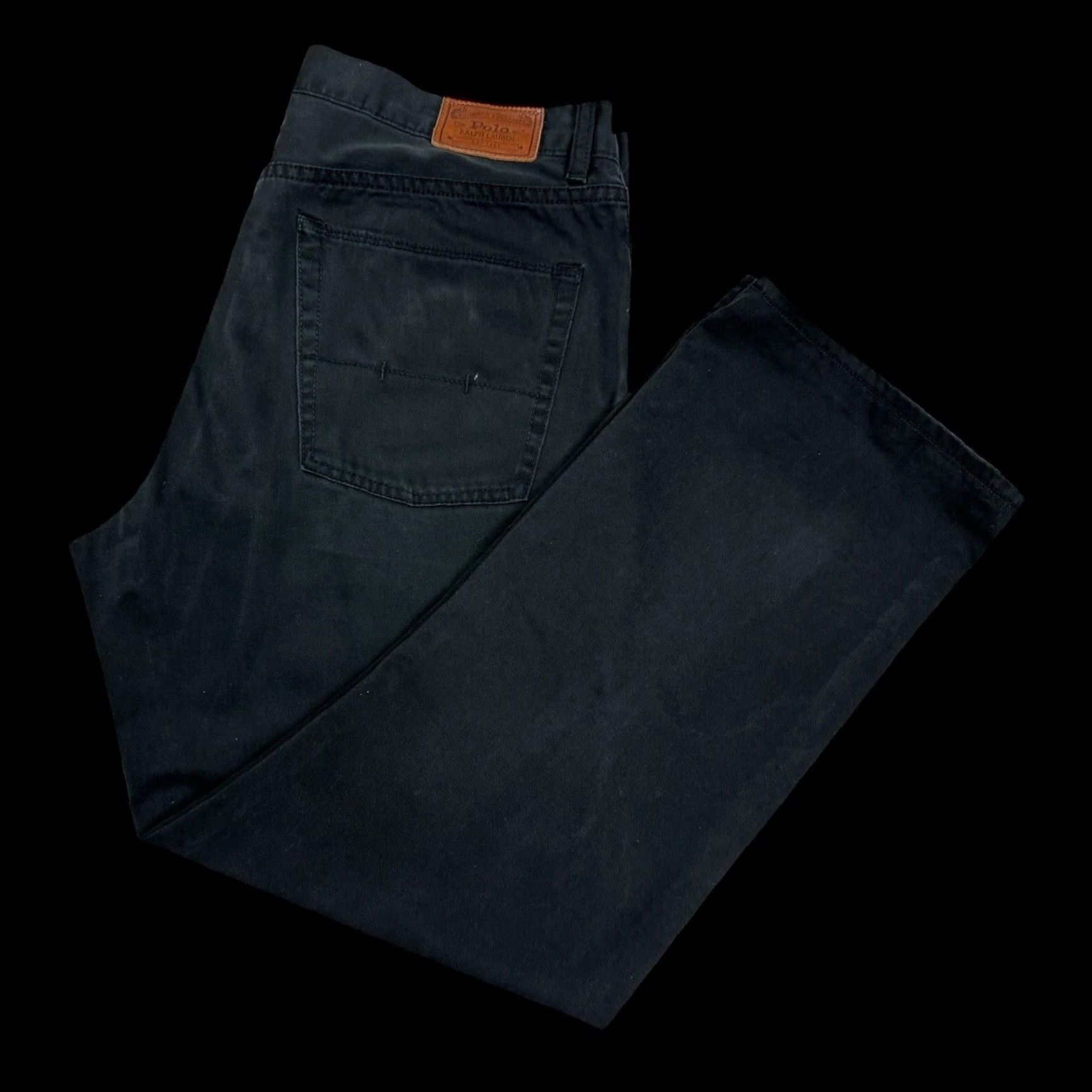 VINTAGE Polo Ralph Lauren Men's Pants 36x29 Black 5-Pocket