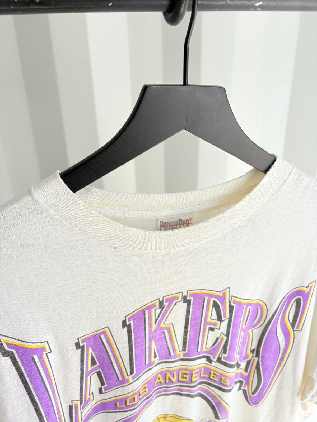 Vintage Thrashed Lakers Distressed Faded Shirt Grunge Paper thin Size US XL / EU 56 / 4 - 4 Thumbnail