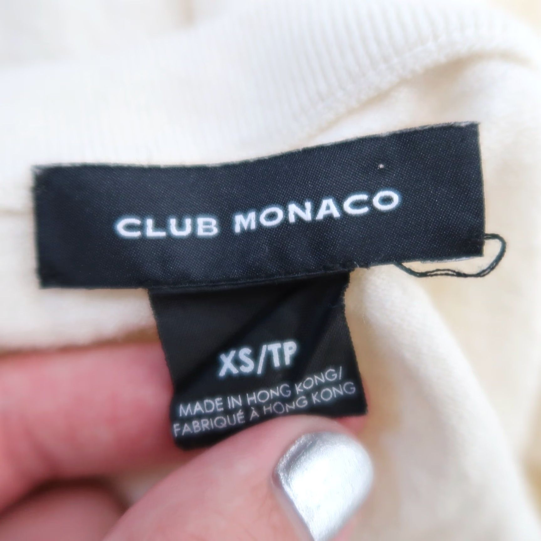 Club Monaco VINTAGE Club Monaco cream wool knit fitted pullover sweater XS Women Long Sleeve 90s Size XS / US 0-2 / IT 36-38 - 6 Thumbnail